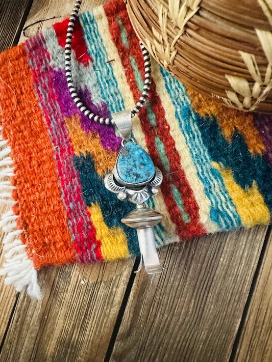 Handcrafted Sterling Silver & Turquoise Blossom Pendant