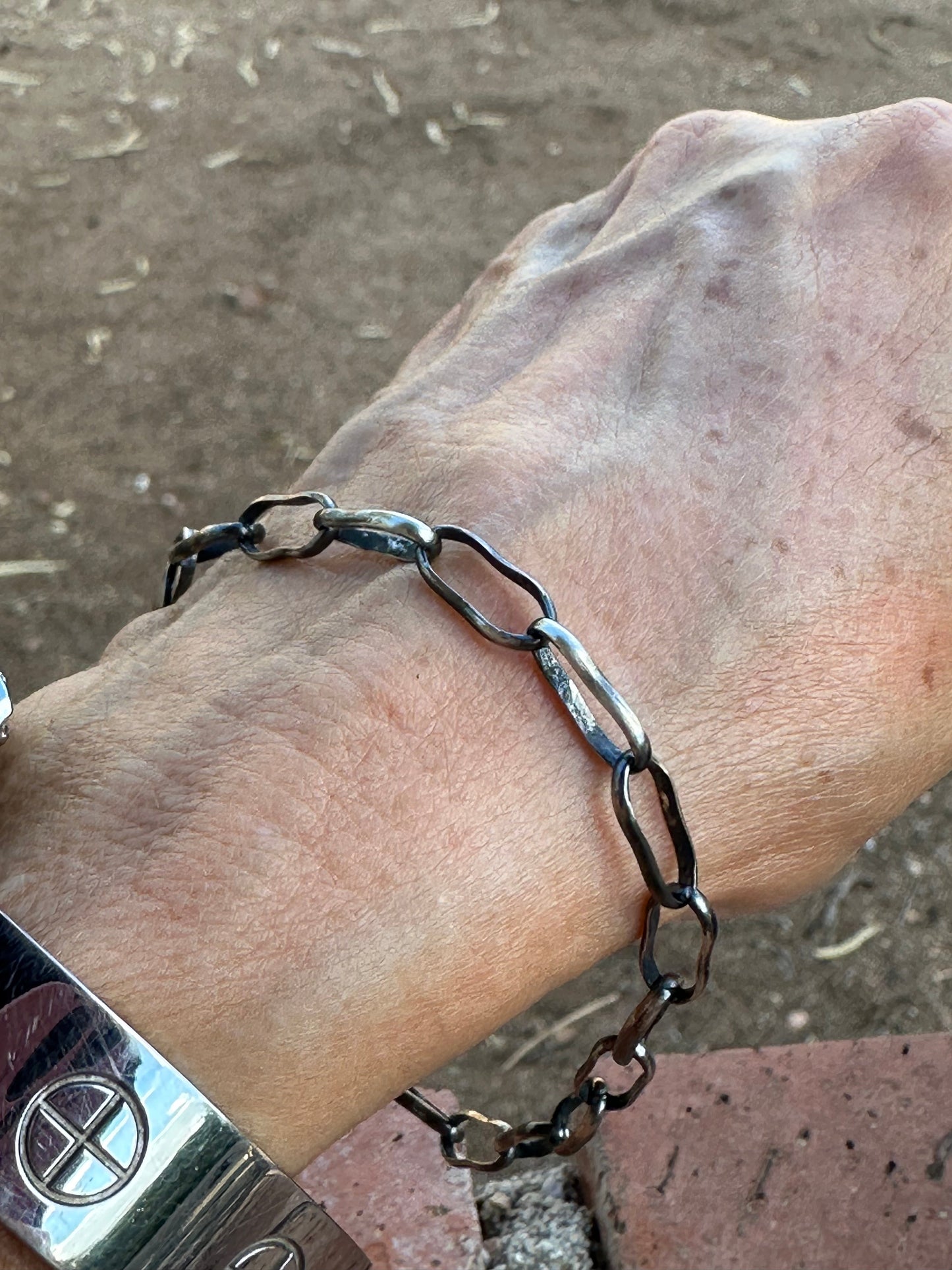 Handcrafted Made Sterling Silver Paper Clip Chain Bracelet