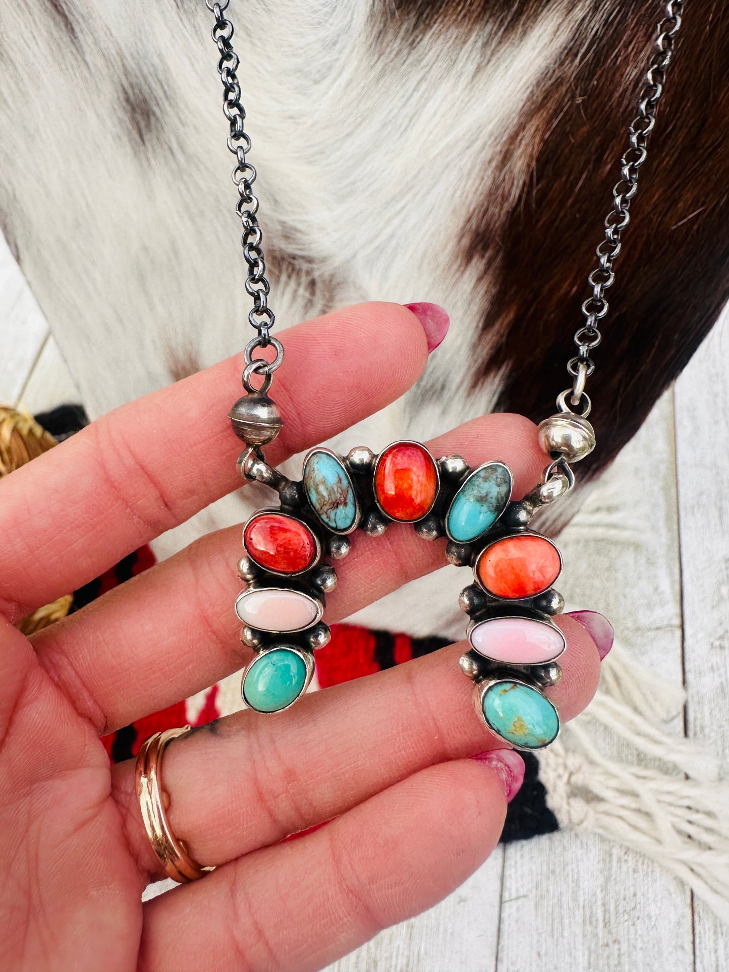 Handcrafted Multi Stone & Sterling Silver Naja Necklace by Jacqueline Silver