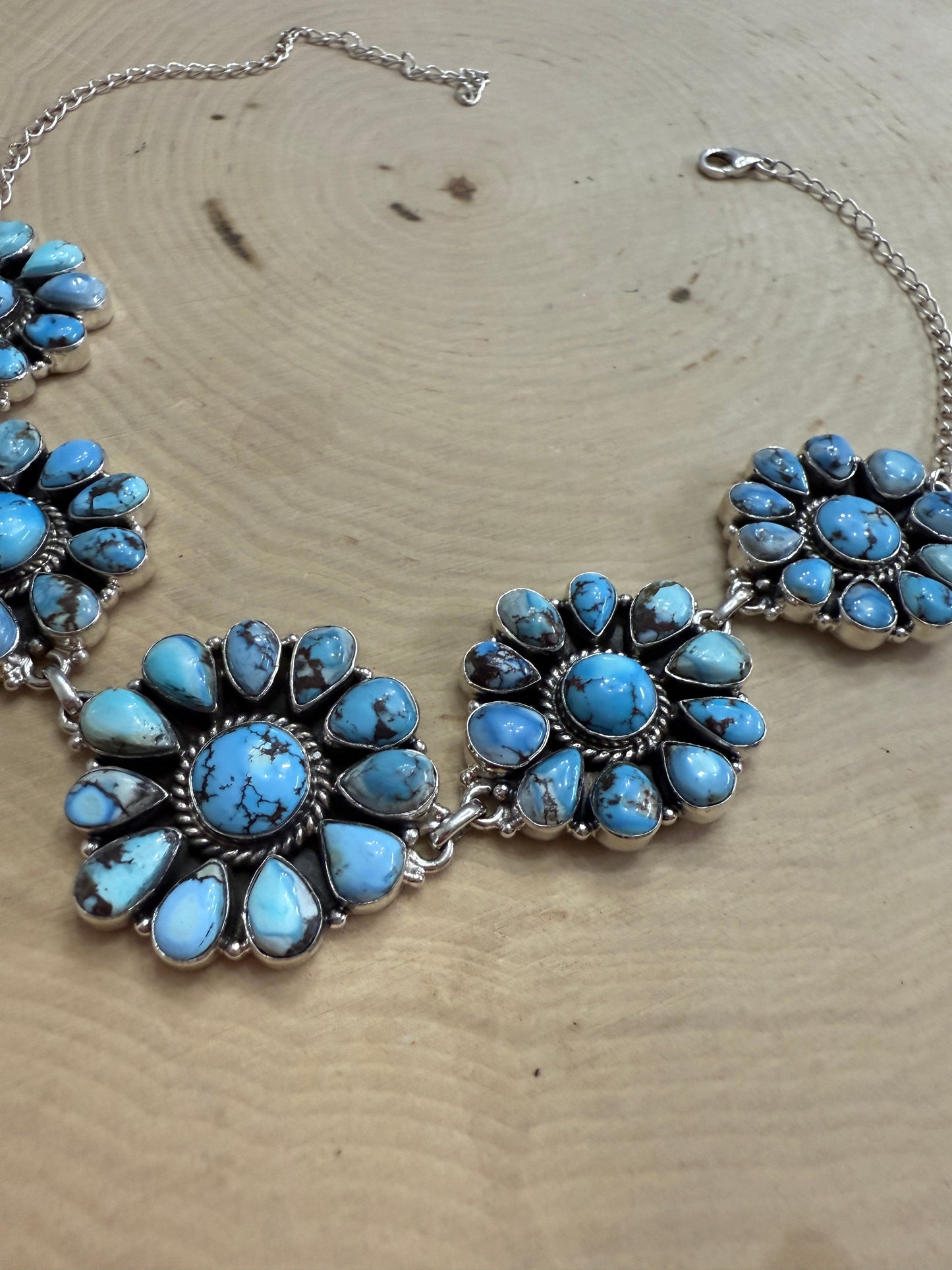 Handmade Sterling Silver Golden Hills Turquoise Choker Necklace