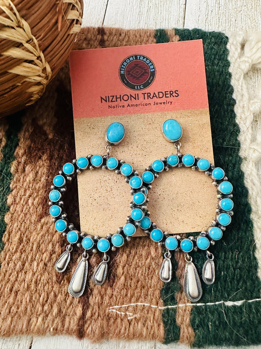 Handcrafted Turquoise & Sterling Silver Dangle Earrings