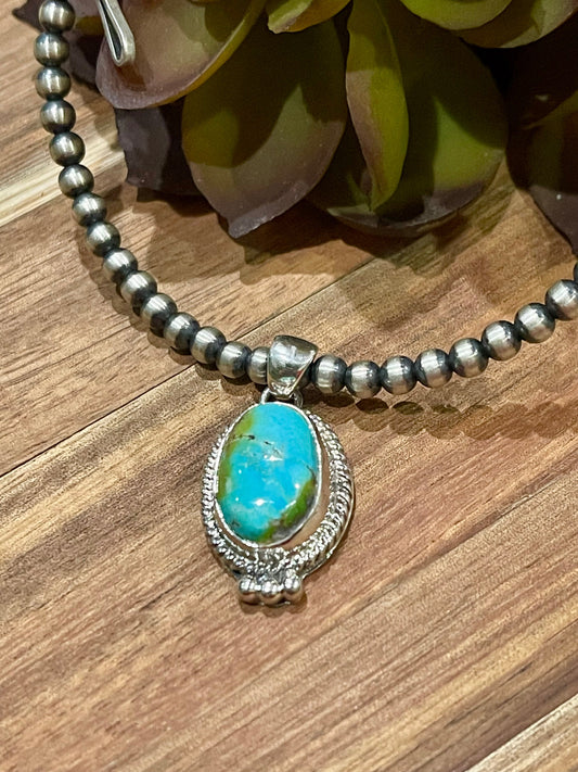 Navajo Sterling Silver & Turquoise Pendant