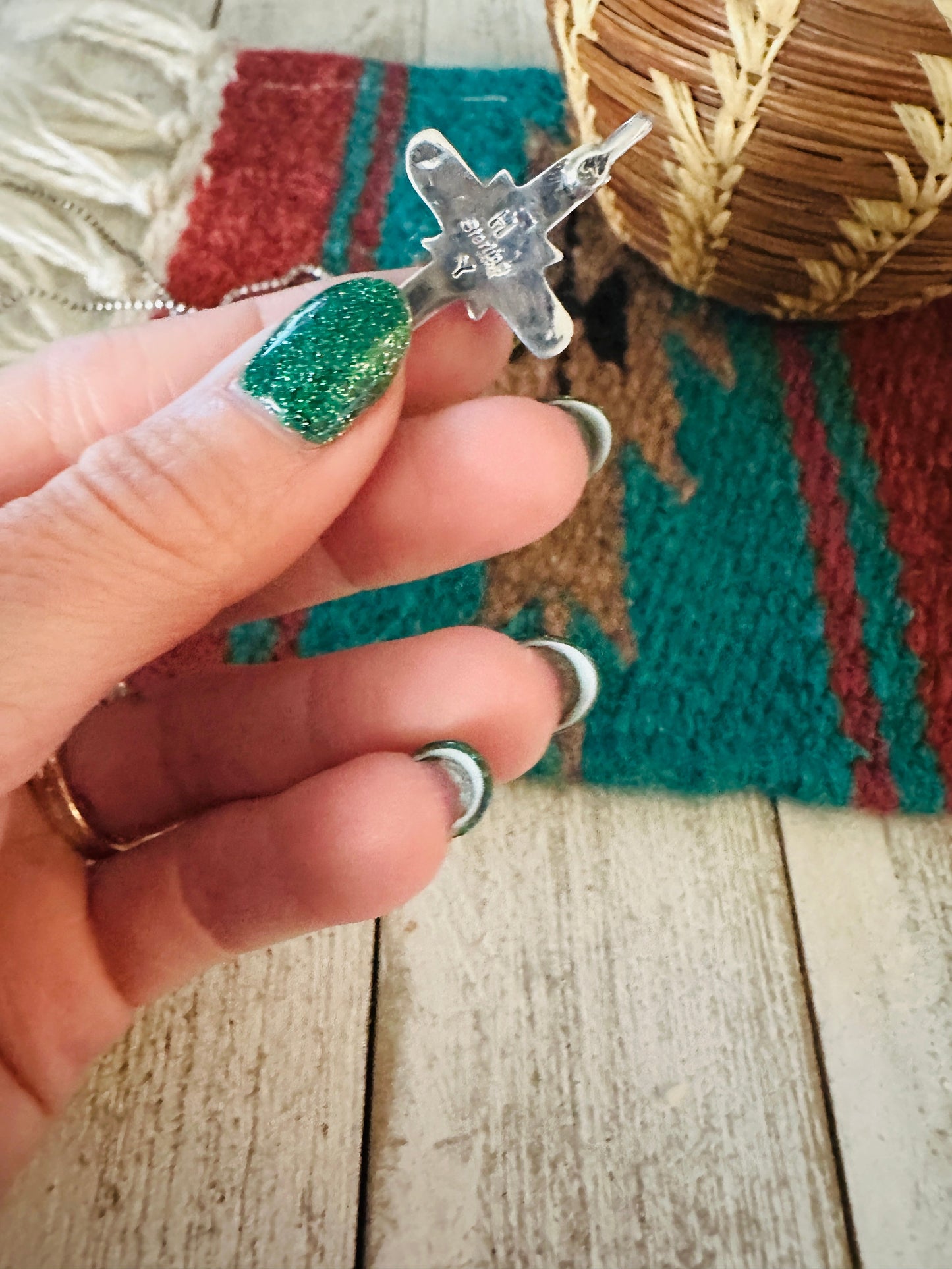 Handcrafted Black Onyx & Sterling Silver Cross Pendant