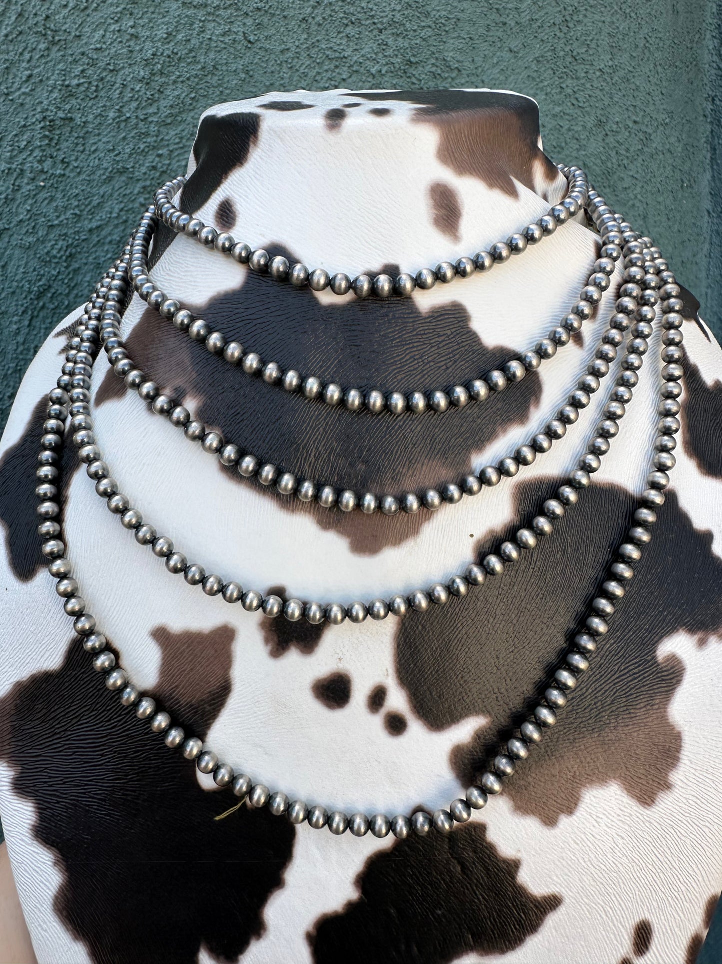 3mm Sterling Silver Pearl Style Beaded Necklace w/ 2 inch extender
