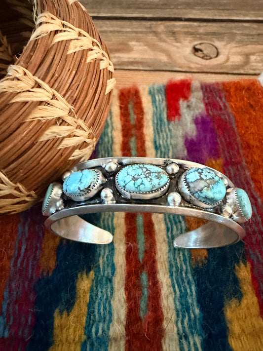 Handcrafted Dry Creek Turquoise & Sterling Silver Cuff Bracelet by Paul Largo
