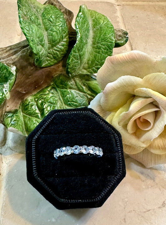 Sterling Silver Light Sapphire CZ Eternity