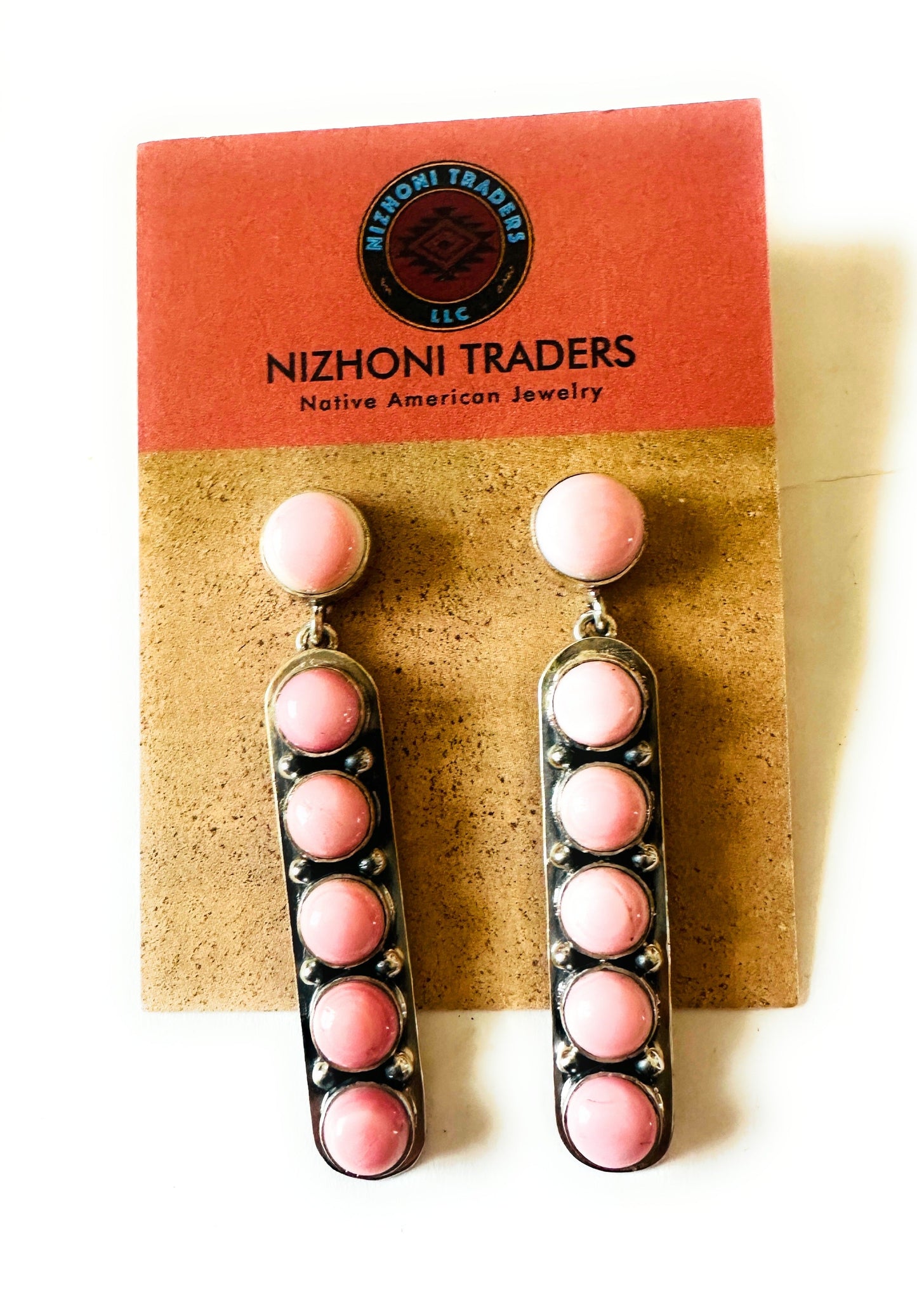 Handcrafted Sterling Silver & Queen Pink Conch Dangle Earrings