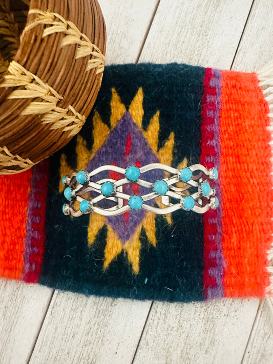 Handcrafted Turquoise & Sterling Silver Cuff Bracelet
