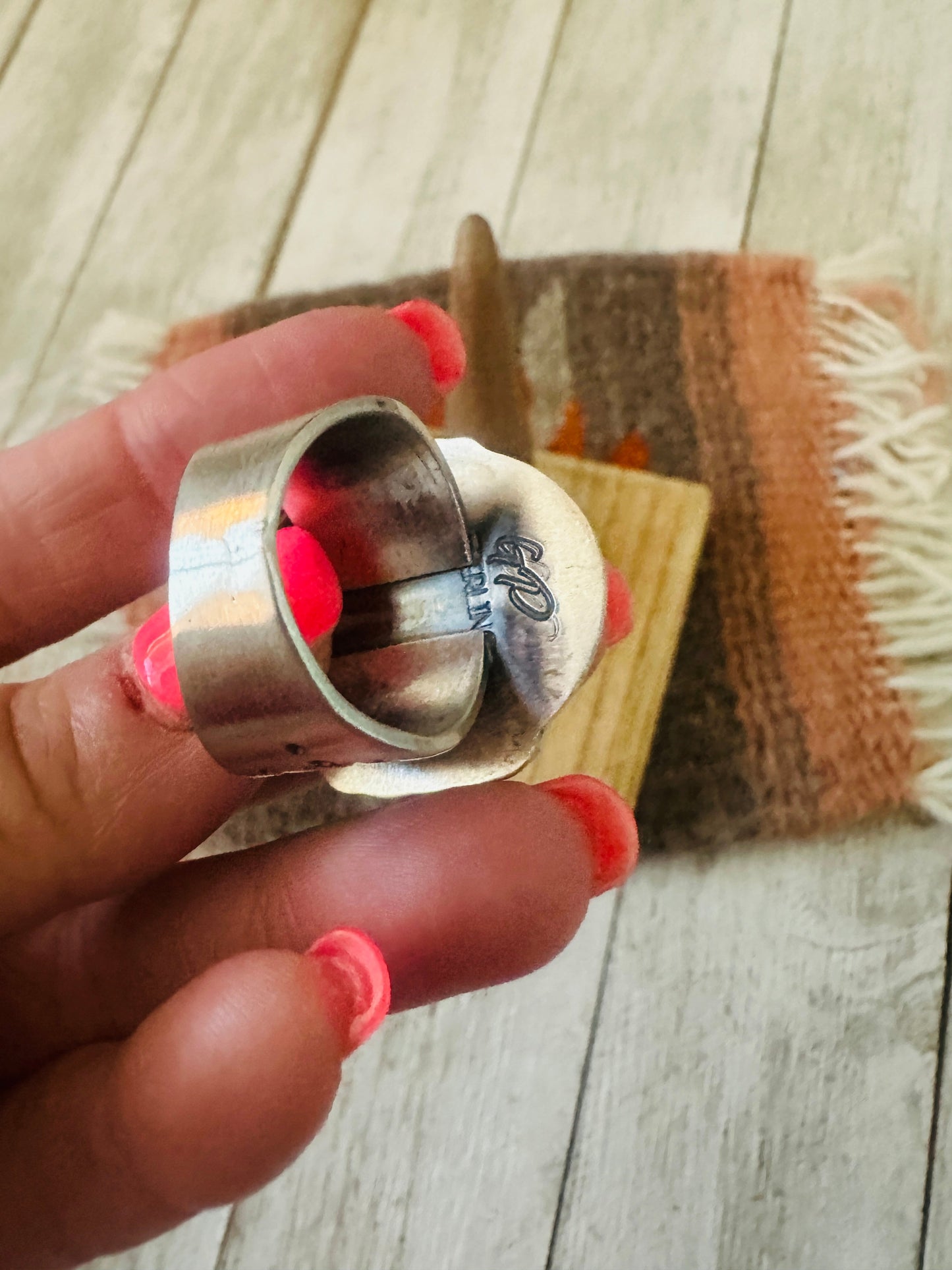 Handcrafted Sterling Silver & Queen Pink Conch Cluster Ring