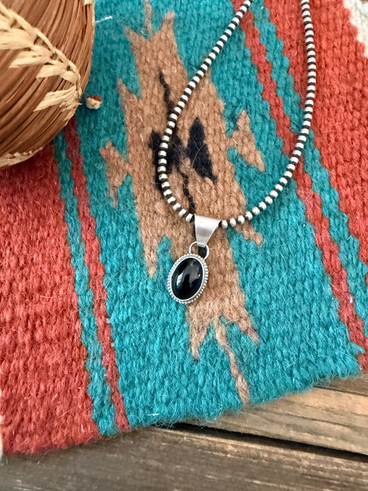 Handcrafted Sterling Silver & Onyx Pendant