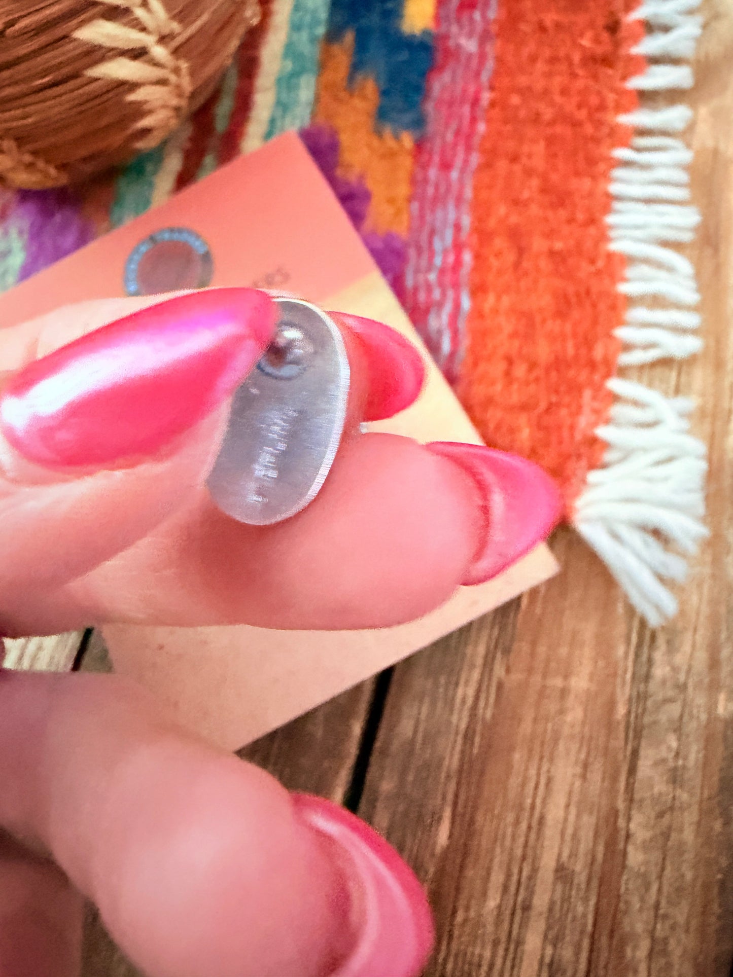 Handcrafted Sterling Silver and Mother of Pearl Stud Earrings