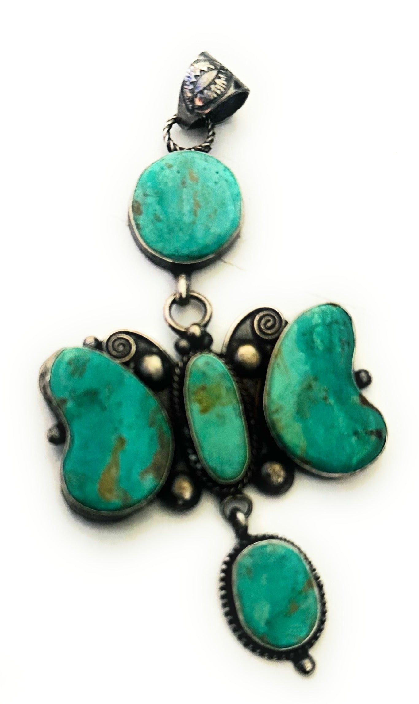 Handcrafted Royston Turquoise and Sterling Silver Pendant by Jacqueline Silver