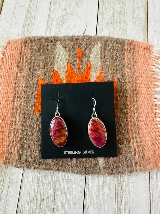 Handcrafted Purple Spiny and Sterling Silver Dangle Earrings