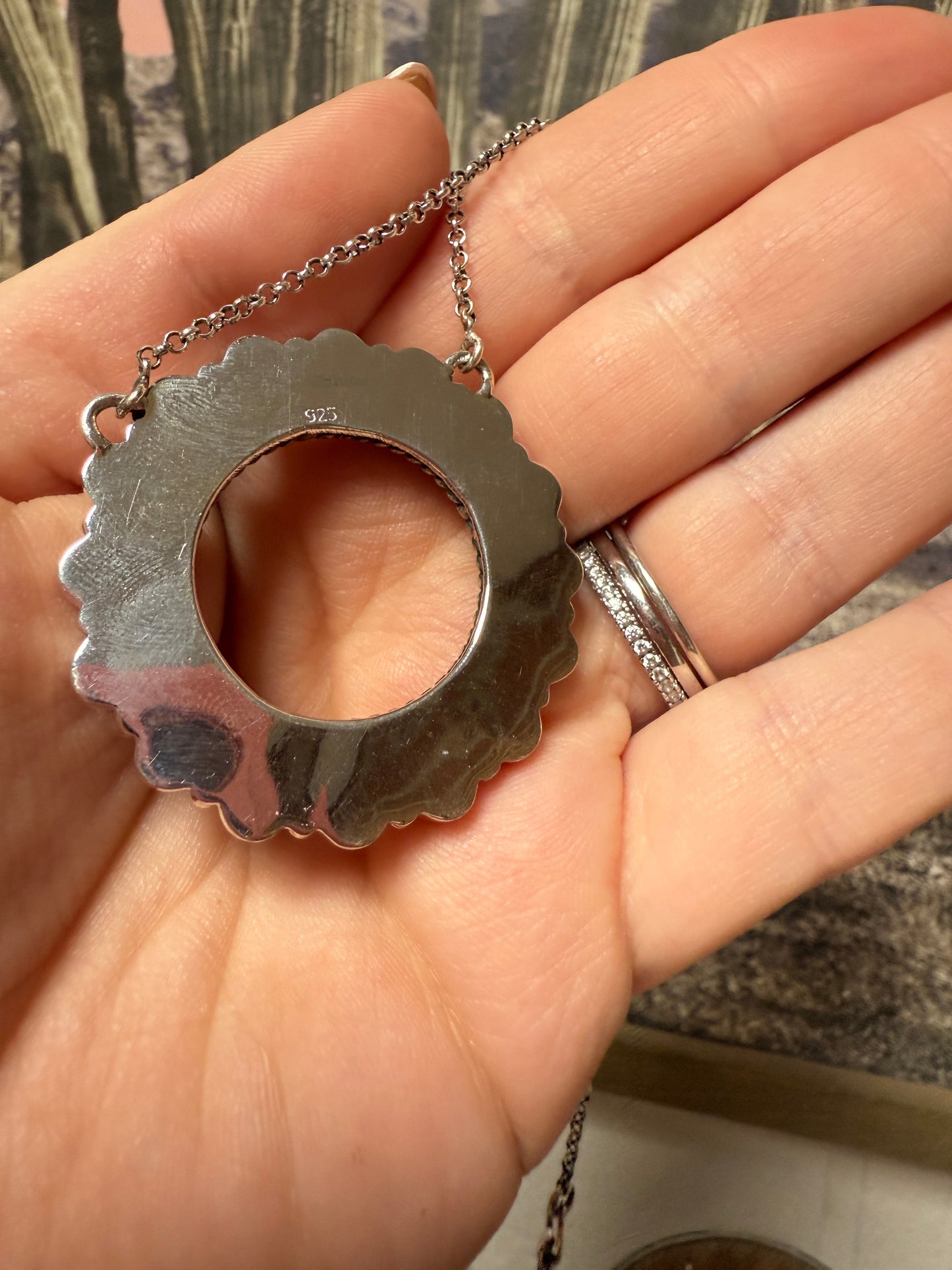 Handmade Sterling Silver & White Buffalo Mojave Necklace