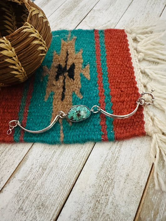 Handcrafted Turquoise & Sterling Silver Floating Link Bracelet