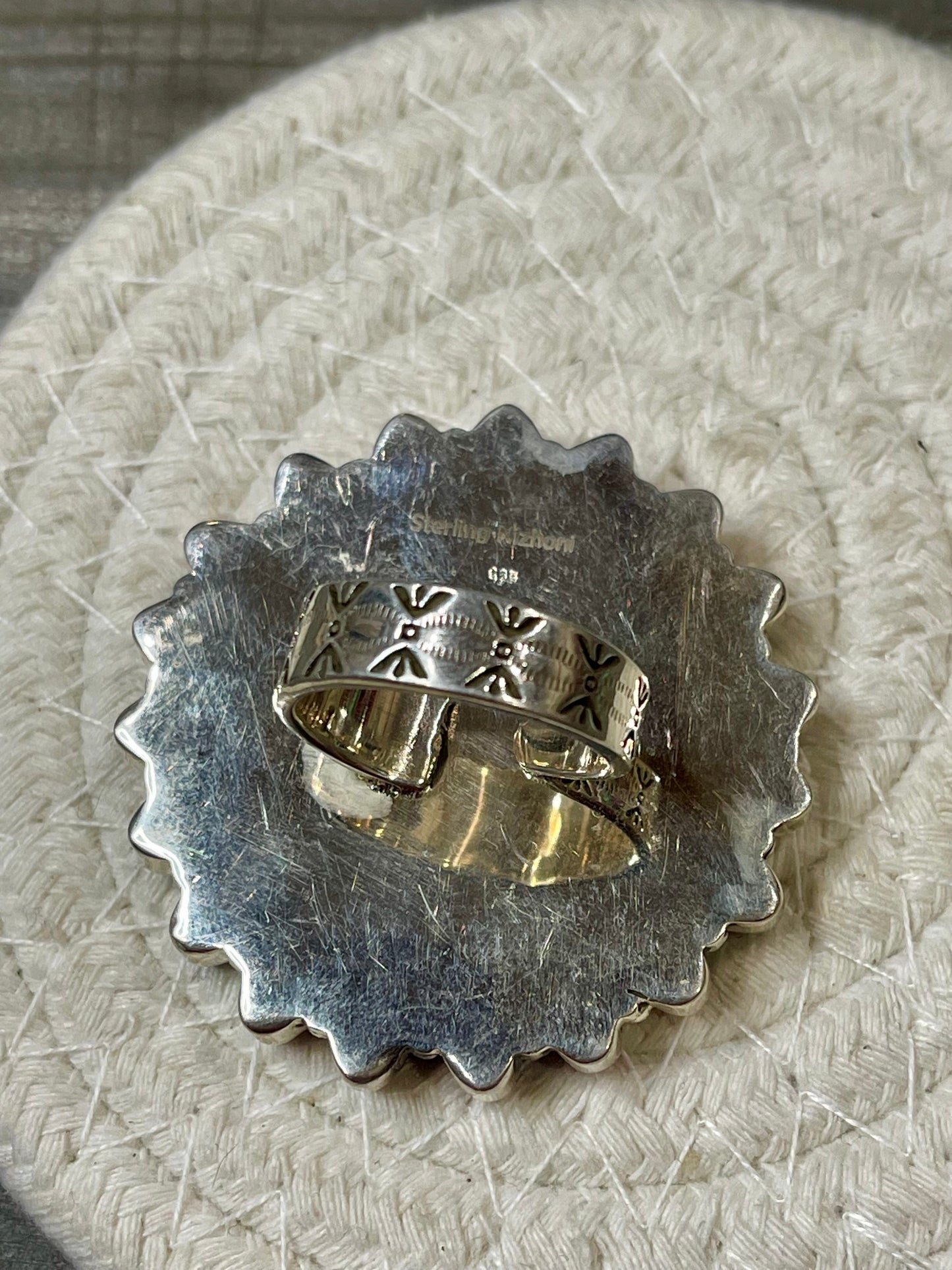 Handmade Multi Stone And Sterling Silver Cluster Adjustable Ring