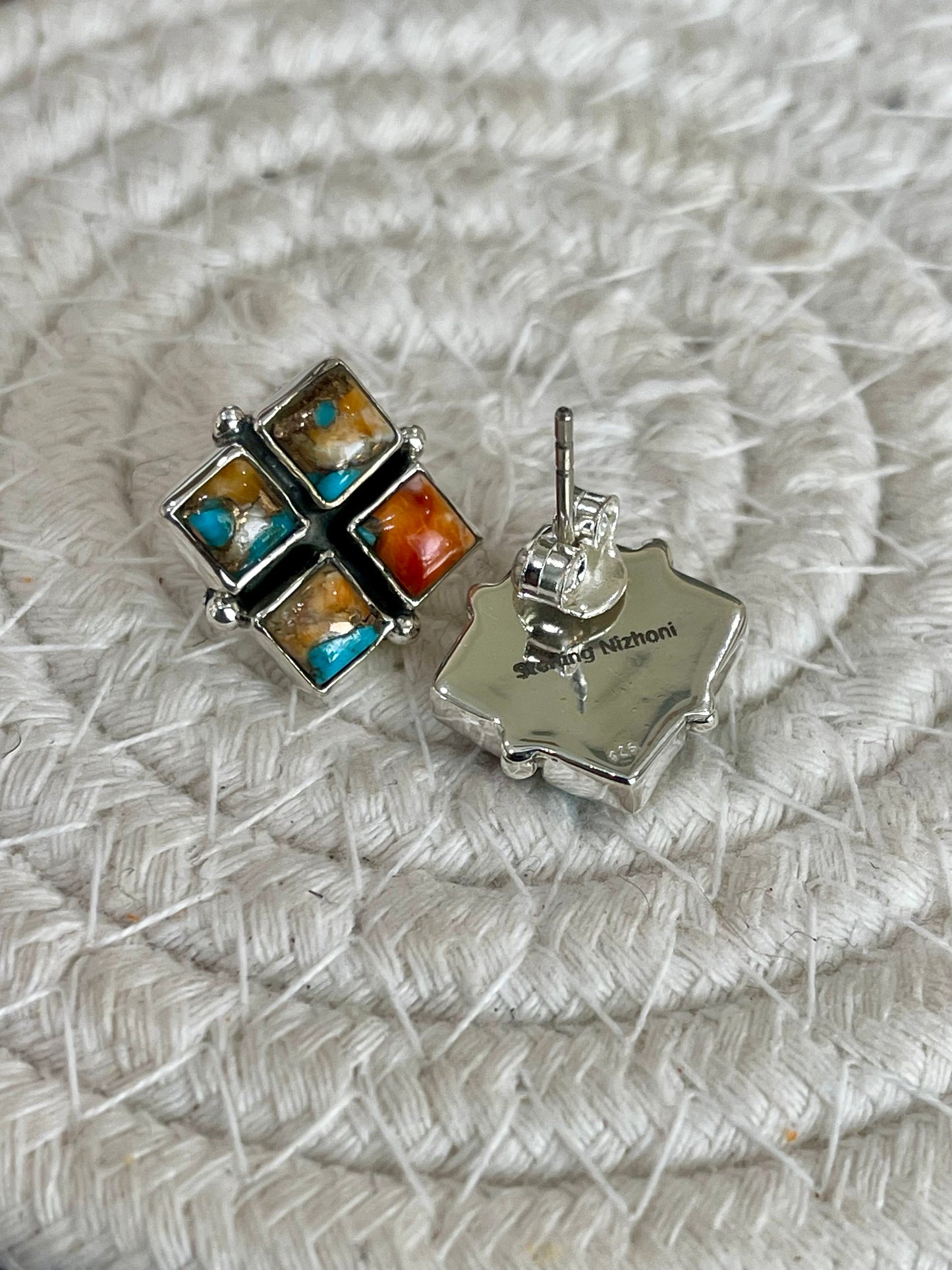 Nizhoni Handmade Spice & Sterling Silver Earrings