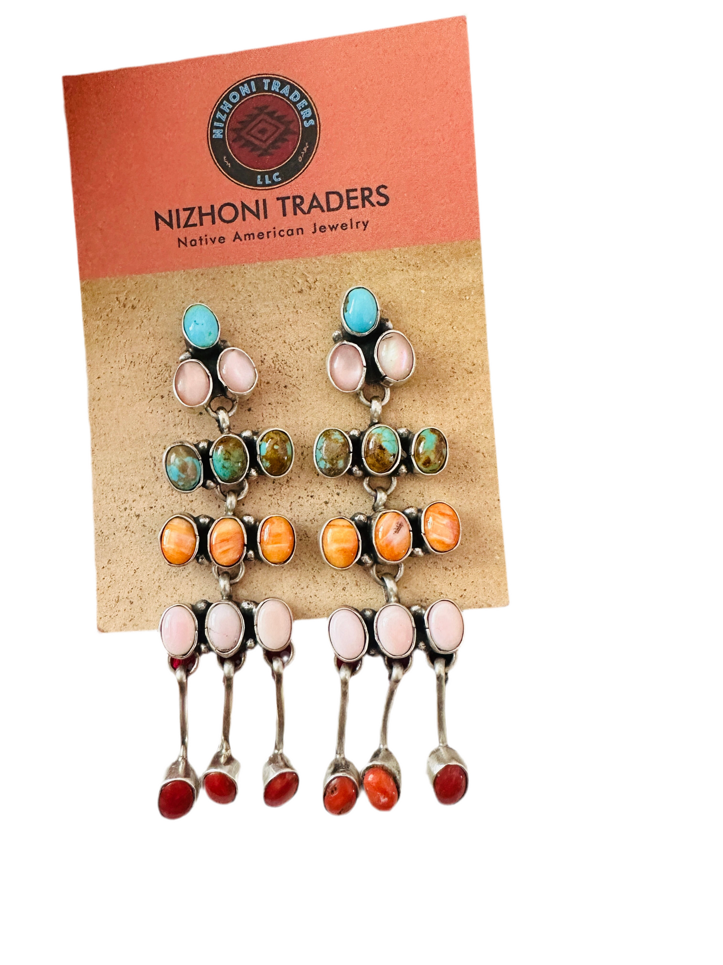 Handcrafted Multi Stone & Sterling Silver Chandelier Dangle Earrings by Marcella James