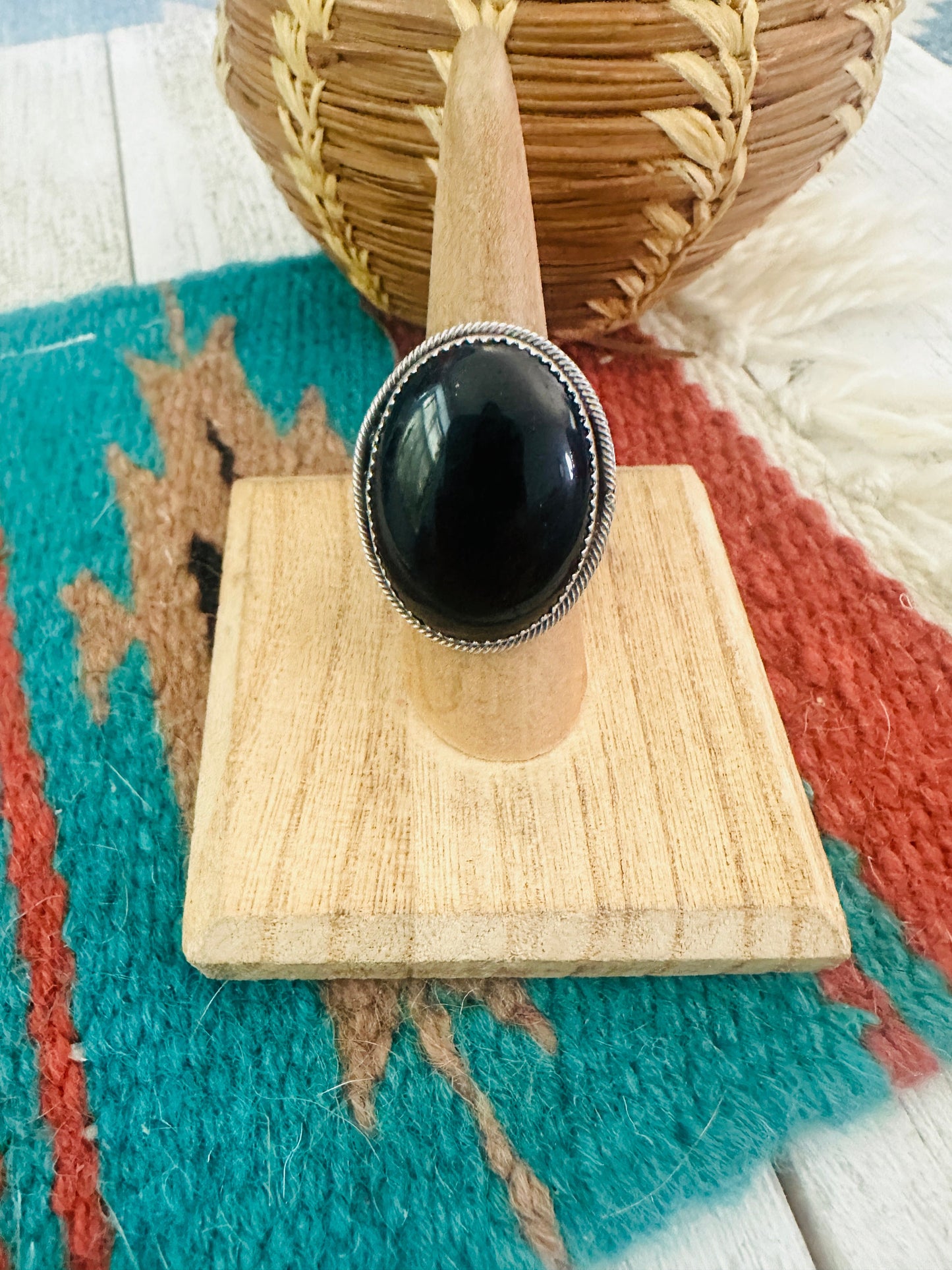 Handcrafted Black Onyx & Sterling Silver Ring