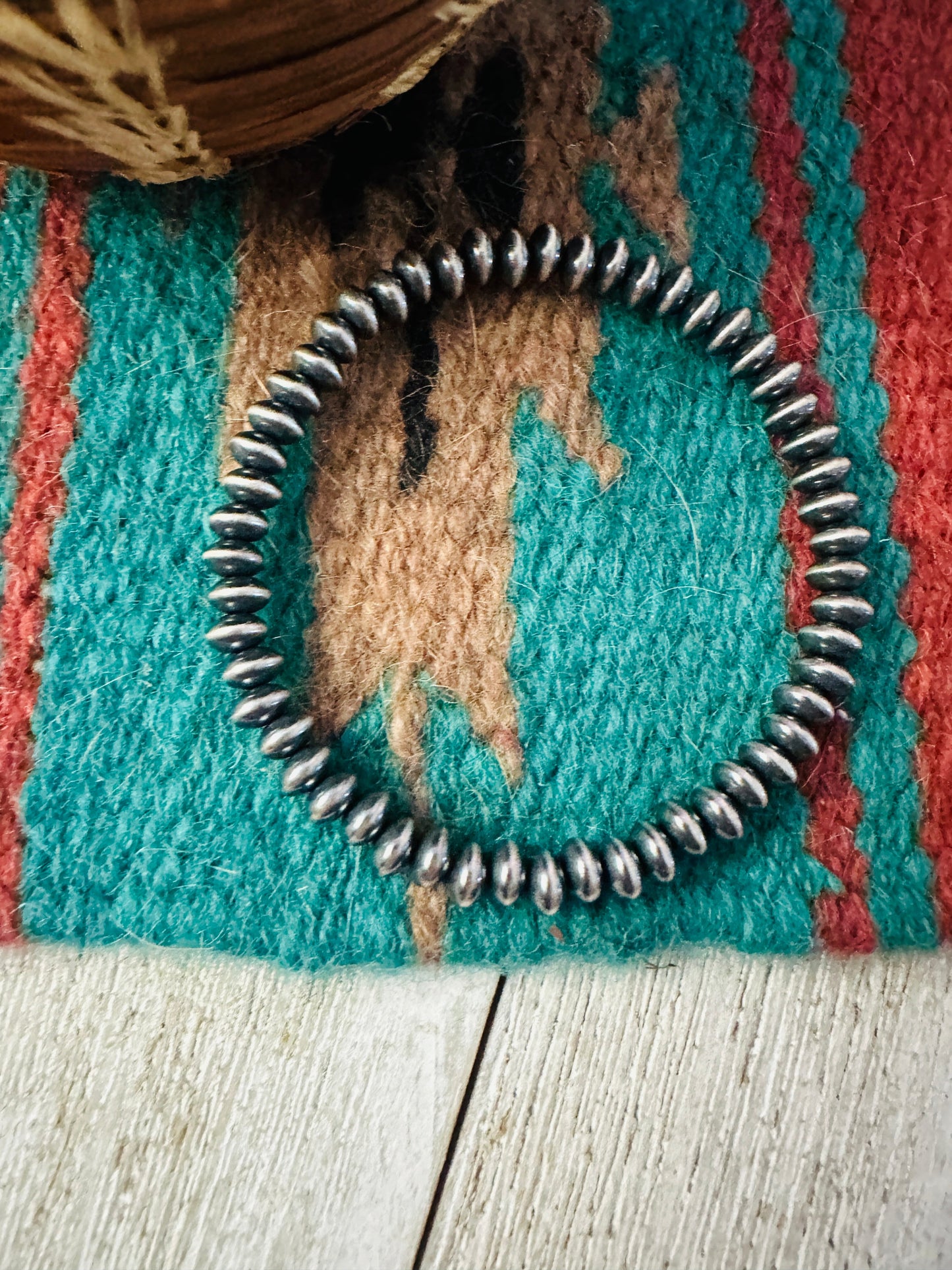 Handcrafted Sterling Silver Stretch 5mm Saucer Bead Bracelet