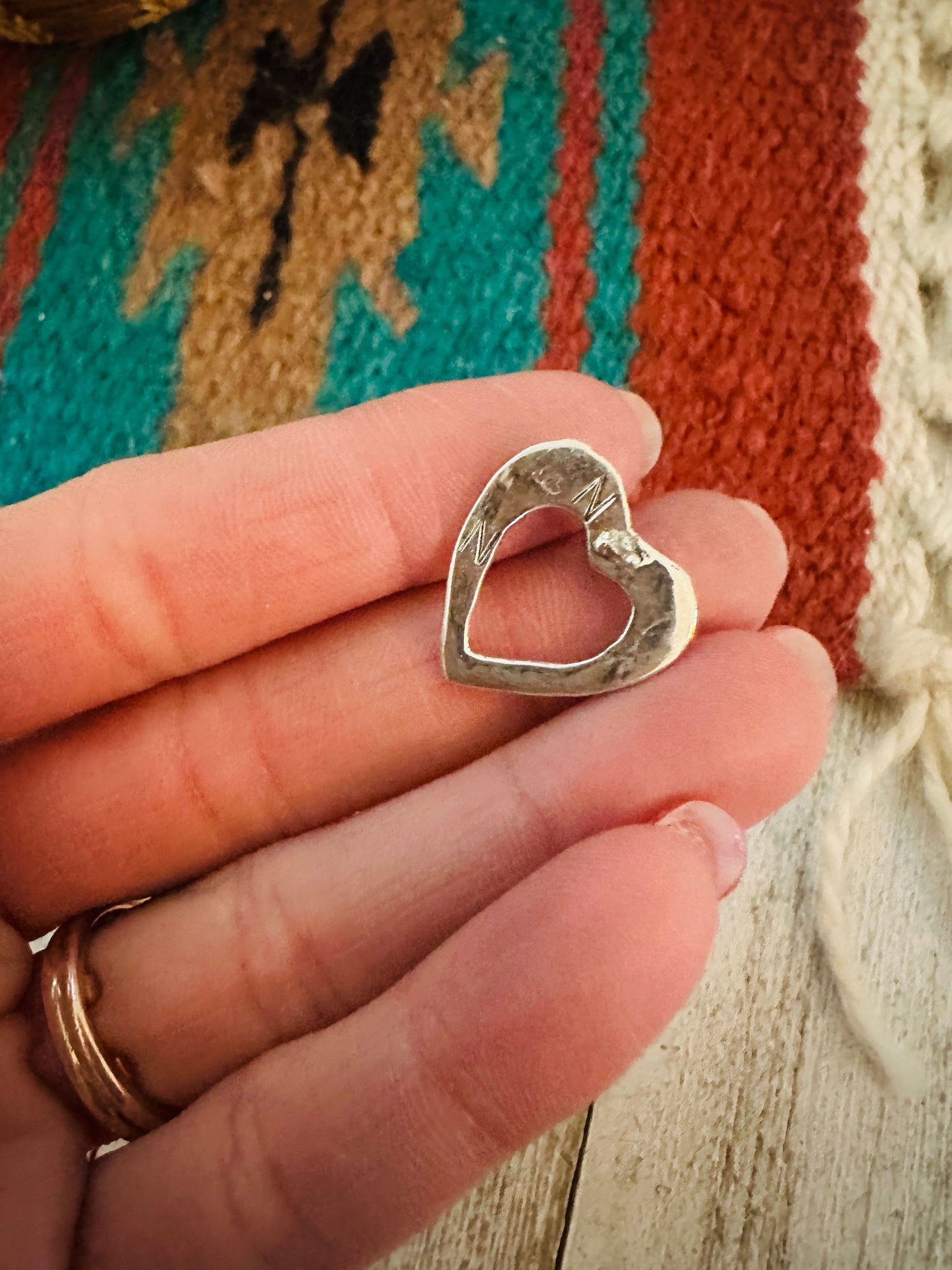 Handcrafted Turquoise & Sterling Silver Heart Stud Earrings