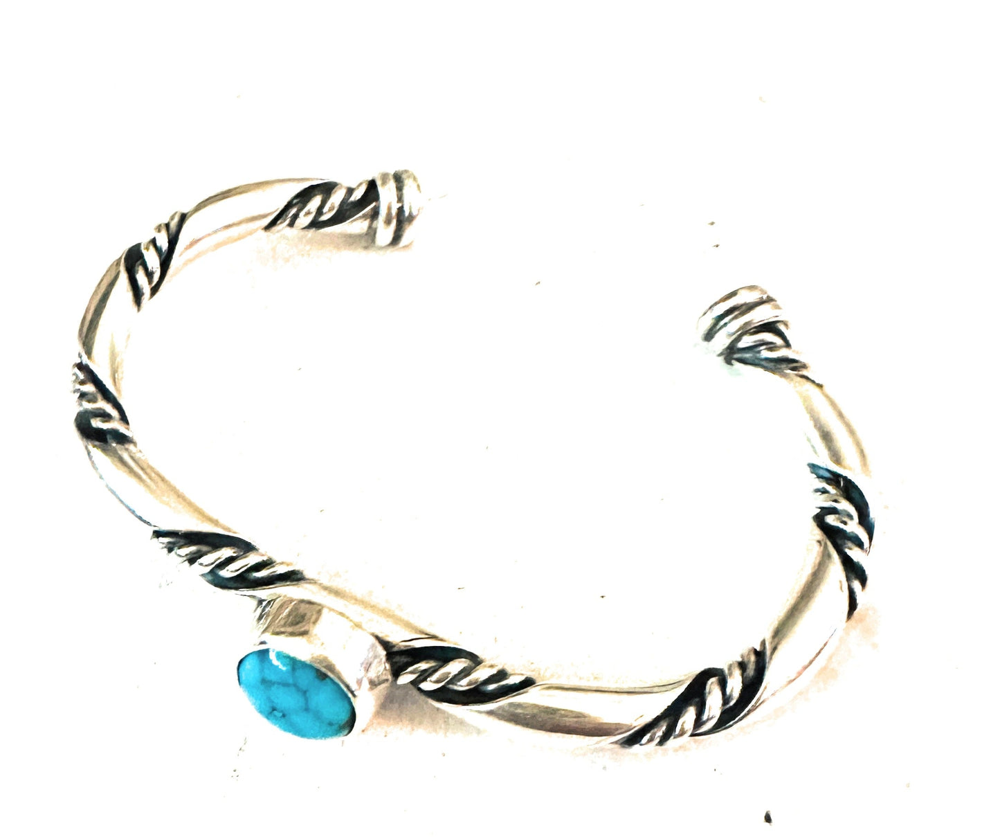 Handcrafted Sterling Silver & Morenci Turquoise Cuff Bracelet
