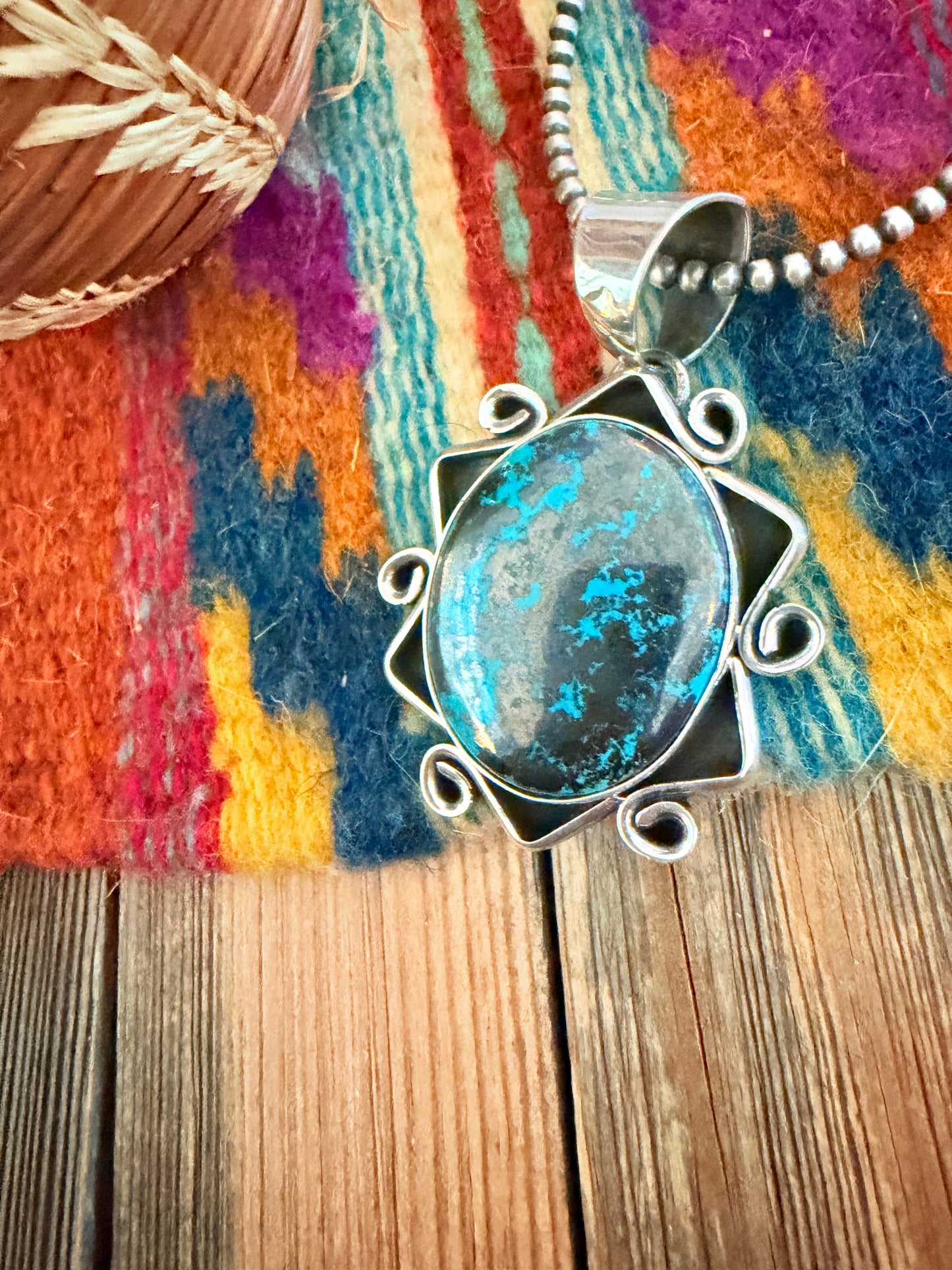 Handcrafted Sterling Silver & Turquoise Pendant