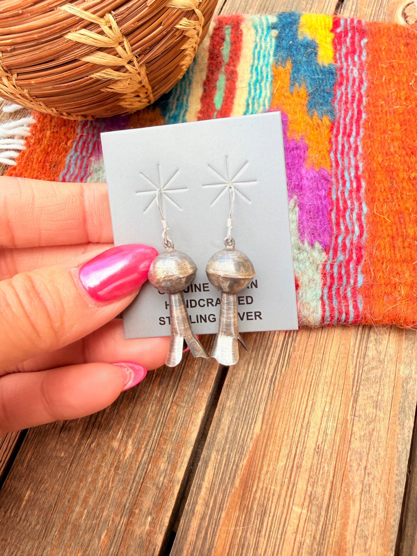 Handcrafted Sterling Silver Blossom Dangle Earrings