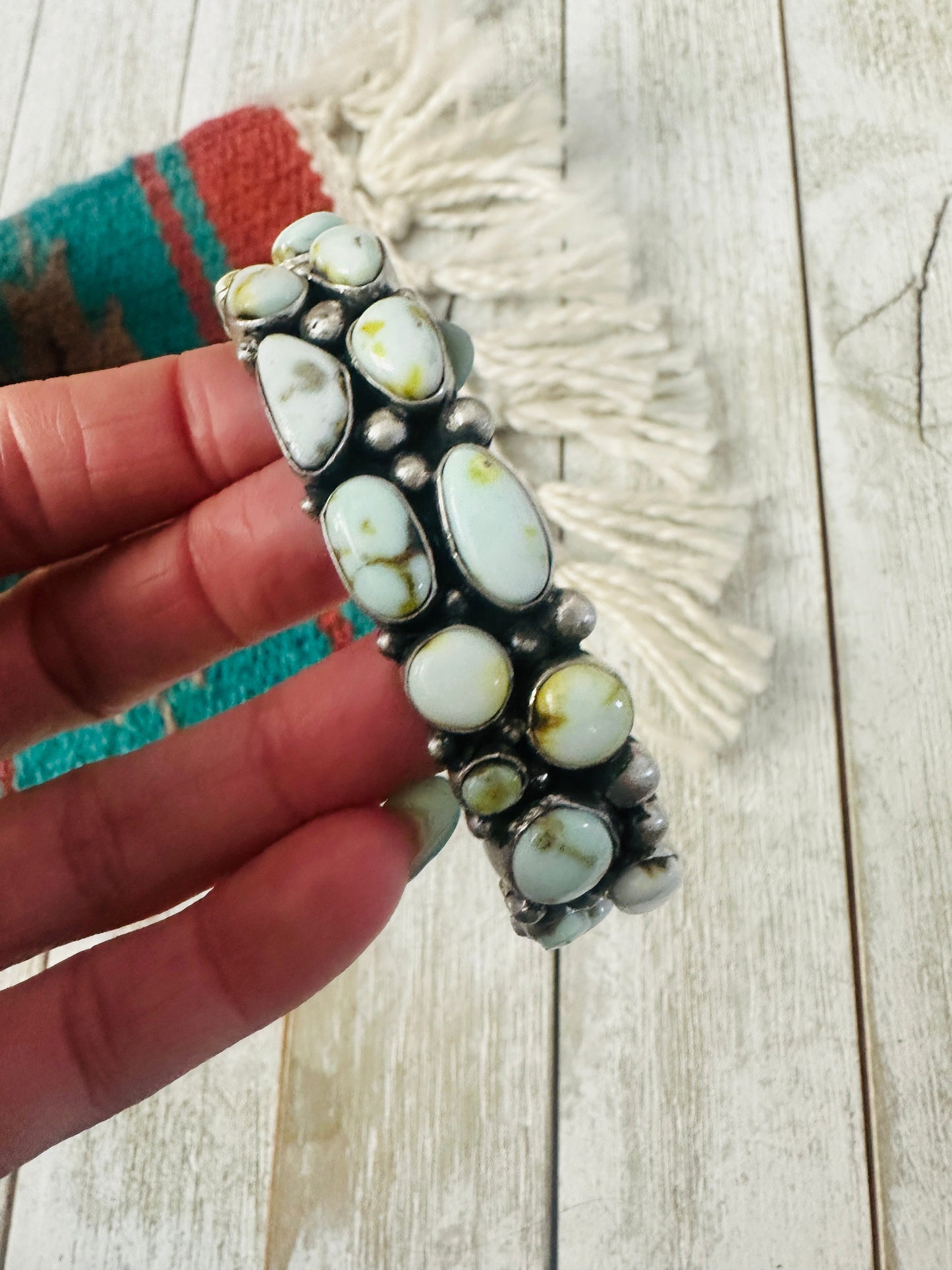 Handcrafted Palomino Turquoise & Sterling Silver Cuff Bracelet