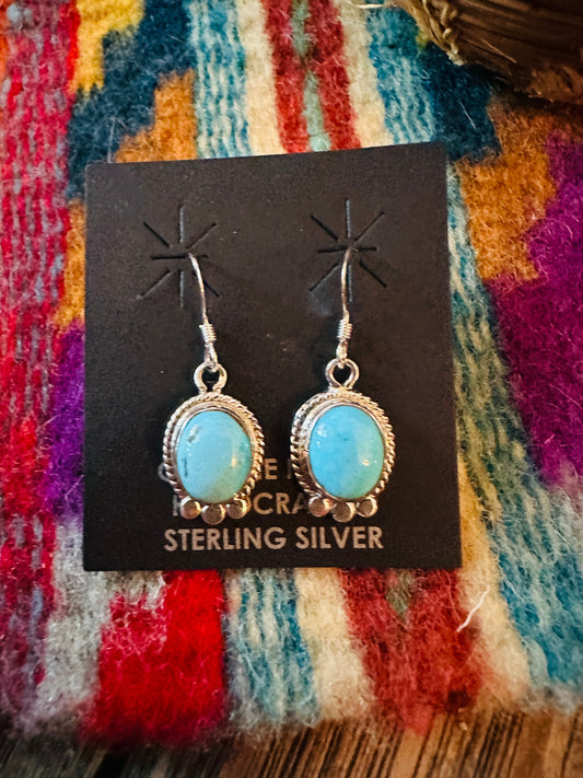 Handcrafted Turquoise & Sterling Silver Dangle Earrings