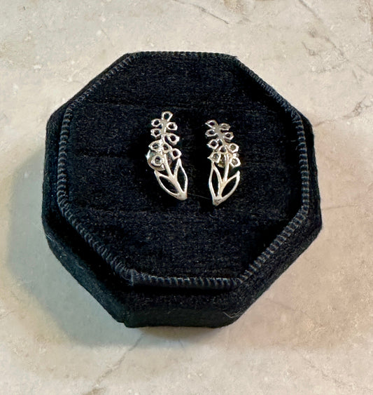 Sterling Silver Birthday Flower Stud Earrings May