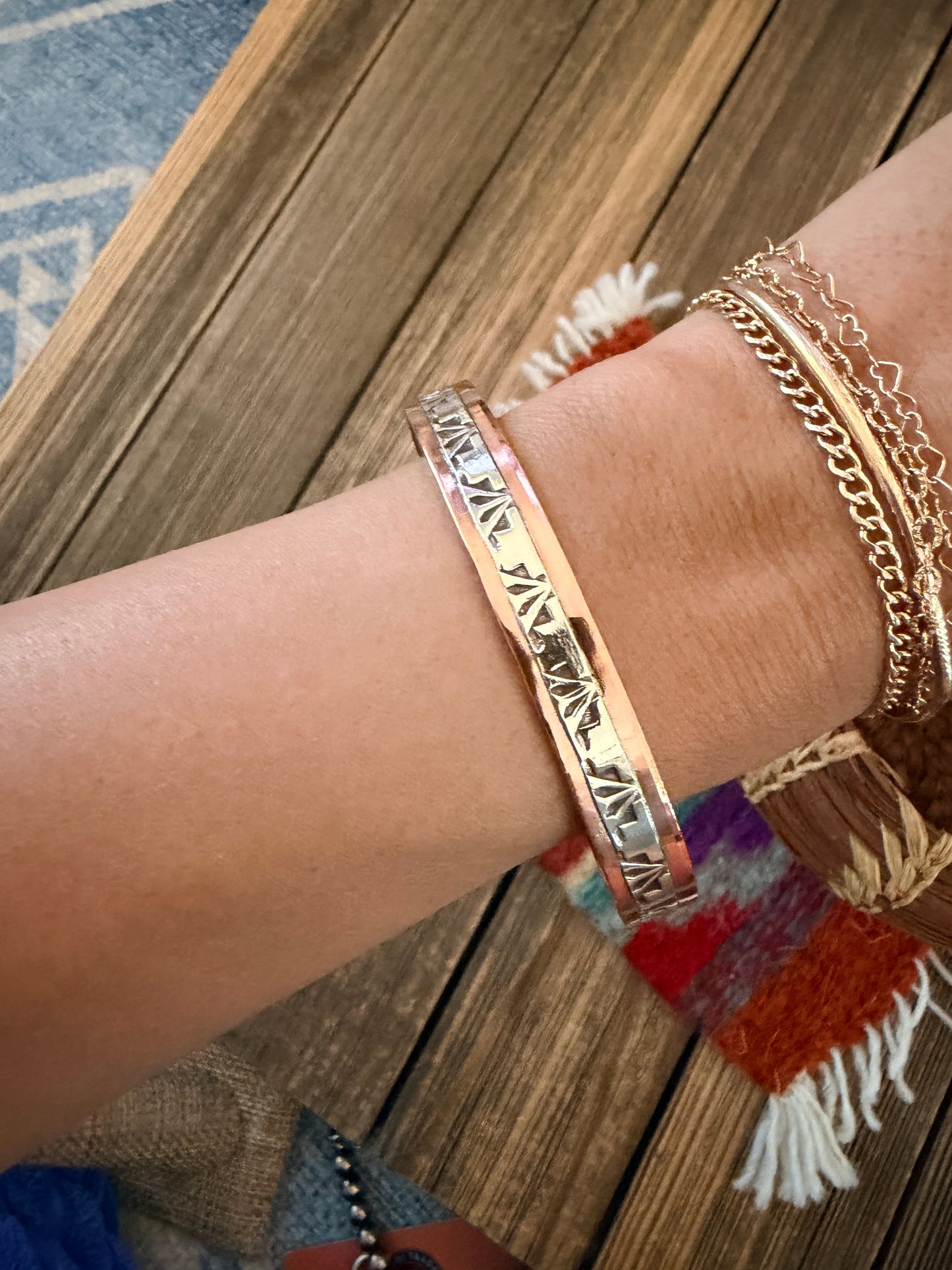 Handcrafted Copper & Sterling Silver Cuff Bracelet