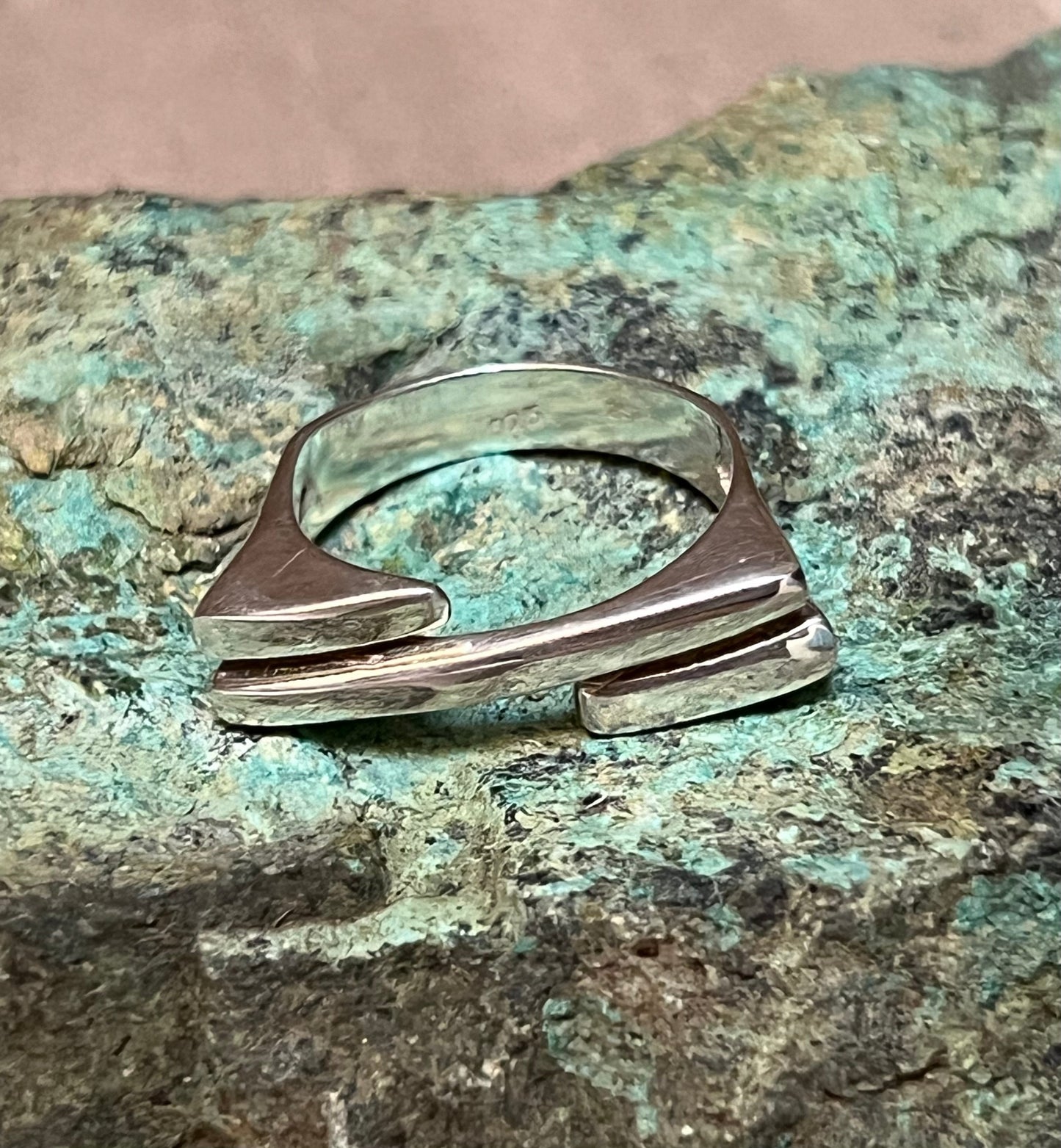 Linear Lines Sterling Silver Ring