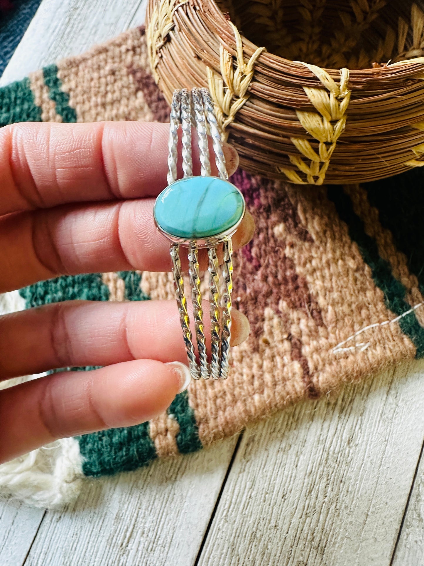 Handcrafted Sterling Silver & Turquoise Cuff Bracelet