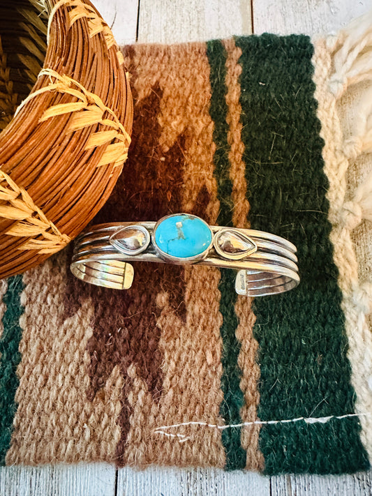 Handcrafted Turquoise & Sterling Silver Cuff Bracelet