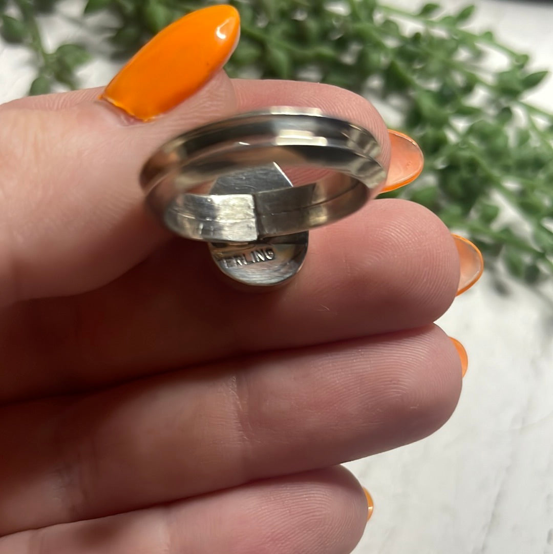 Handcrafted Turquoise Sterling Silver Teardrop Ring