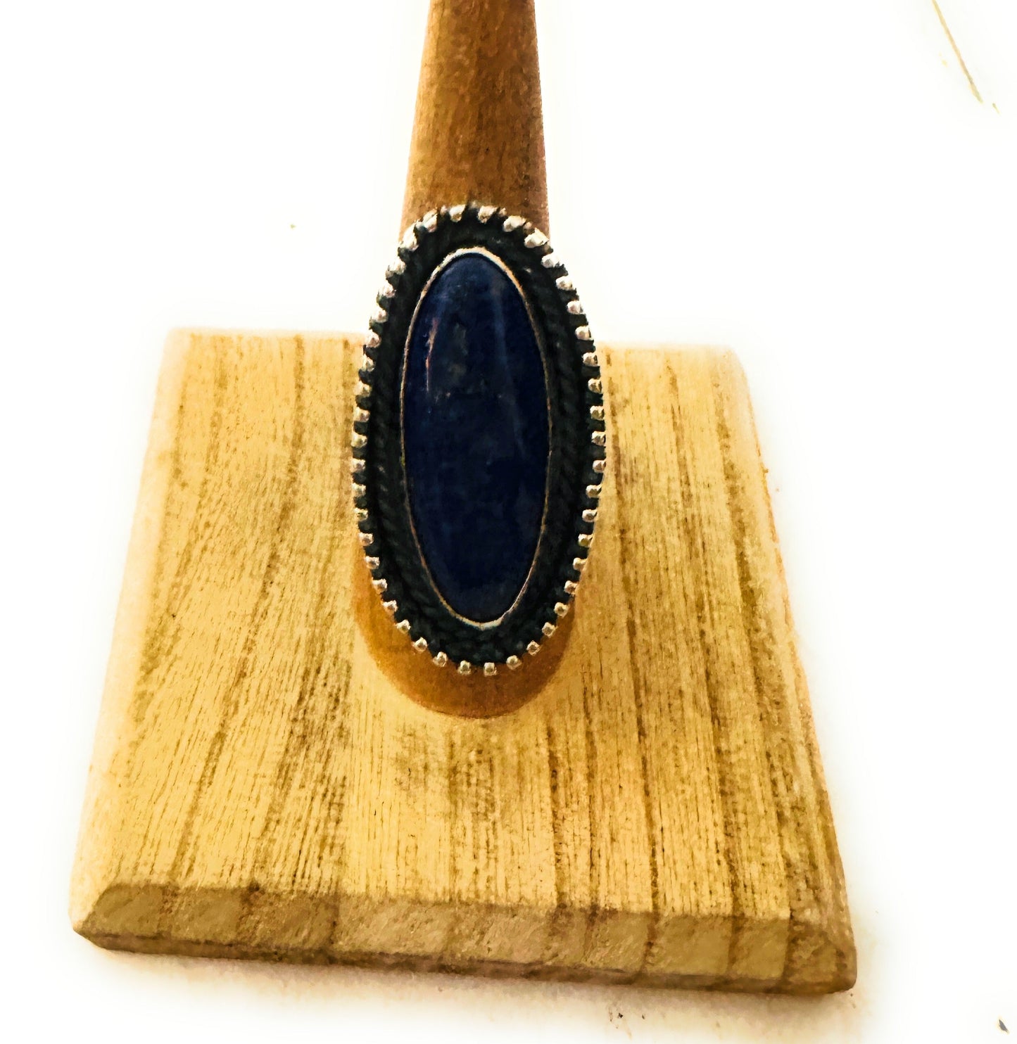 Navajo Sterling Silver & Lapis Adjustable Ring