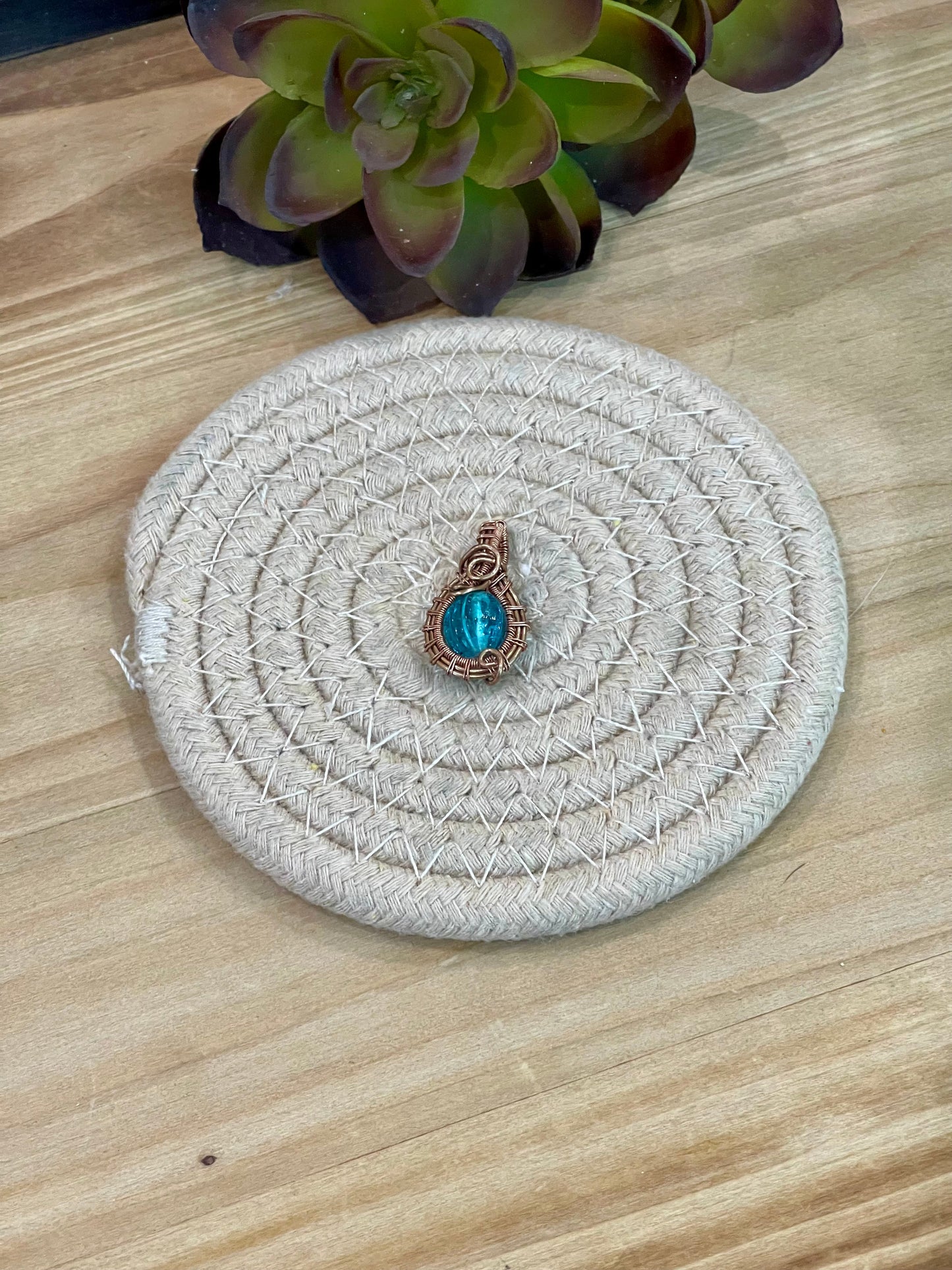 Vintage Handmade Copper Pendant
