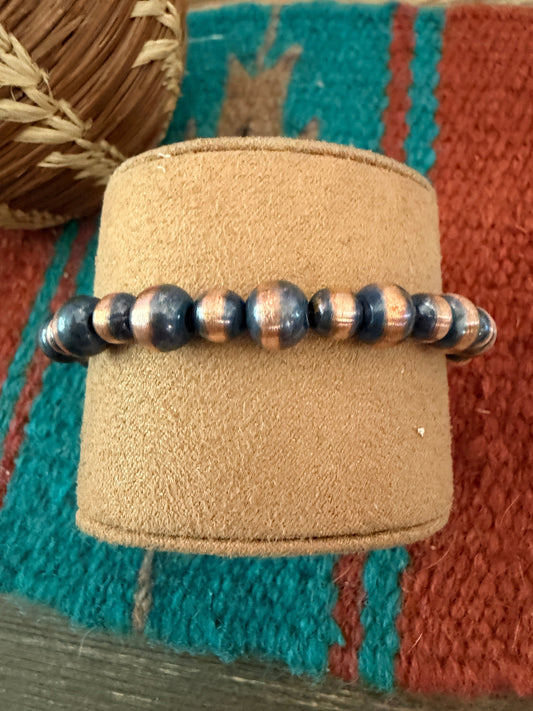 Handcrafted Copper Beaded Bracelet 7”