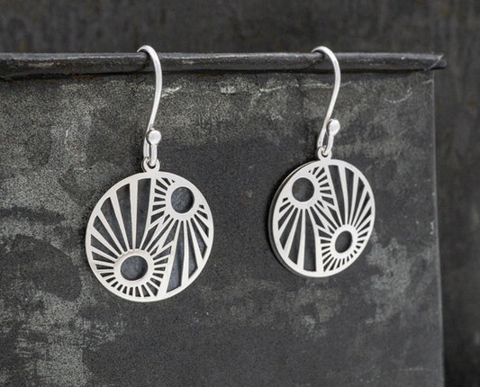 Oxidized Sunrise Earrings