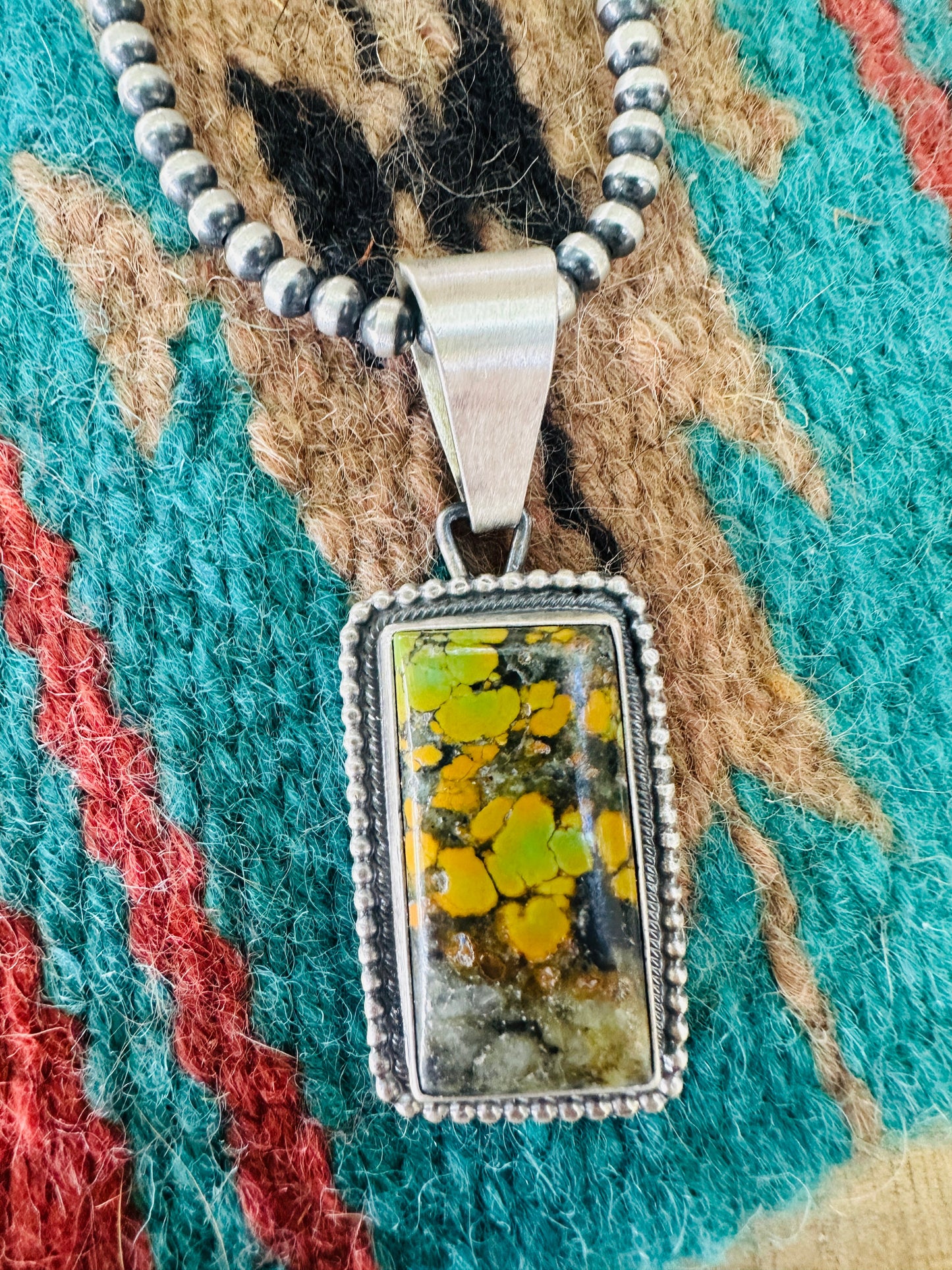 Handcrafted Sterling Silver & Tibetan Turquoise  Pendant