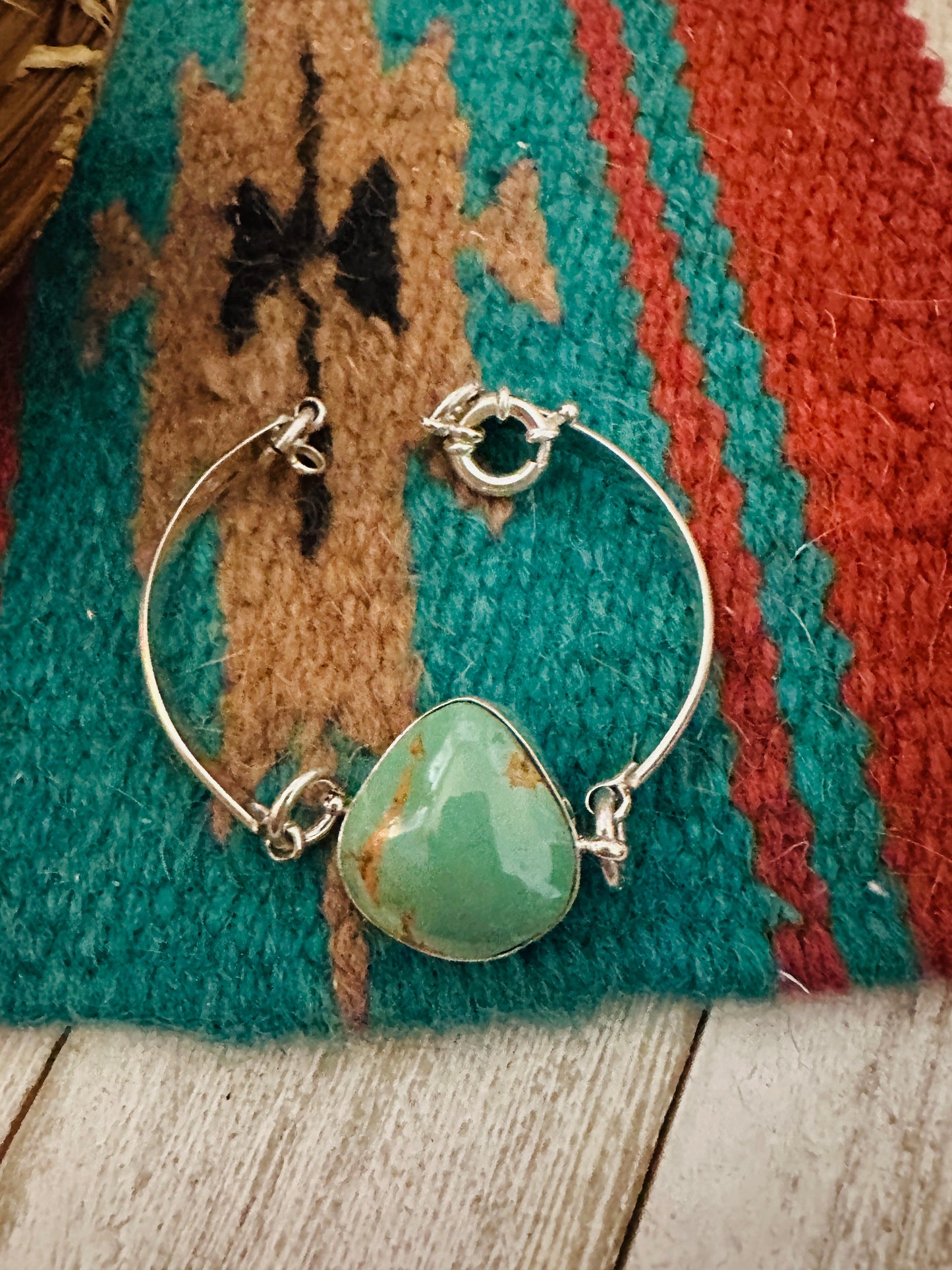 Navajo Turquoise & Sterling Silver Floating Link Bracelet