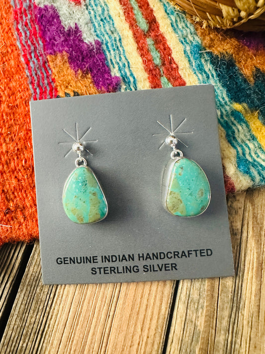 Handcrafted Turquoise & Sterling Silver Dangle Earrings