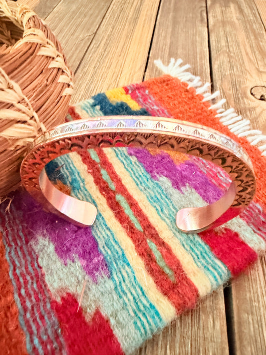 Handcrafted Copper & Sterling Silver Cuff Bracelet