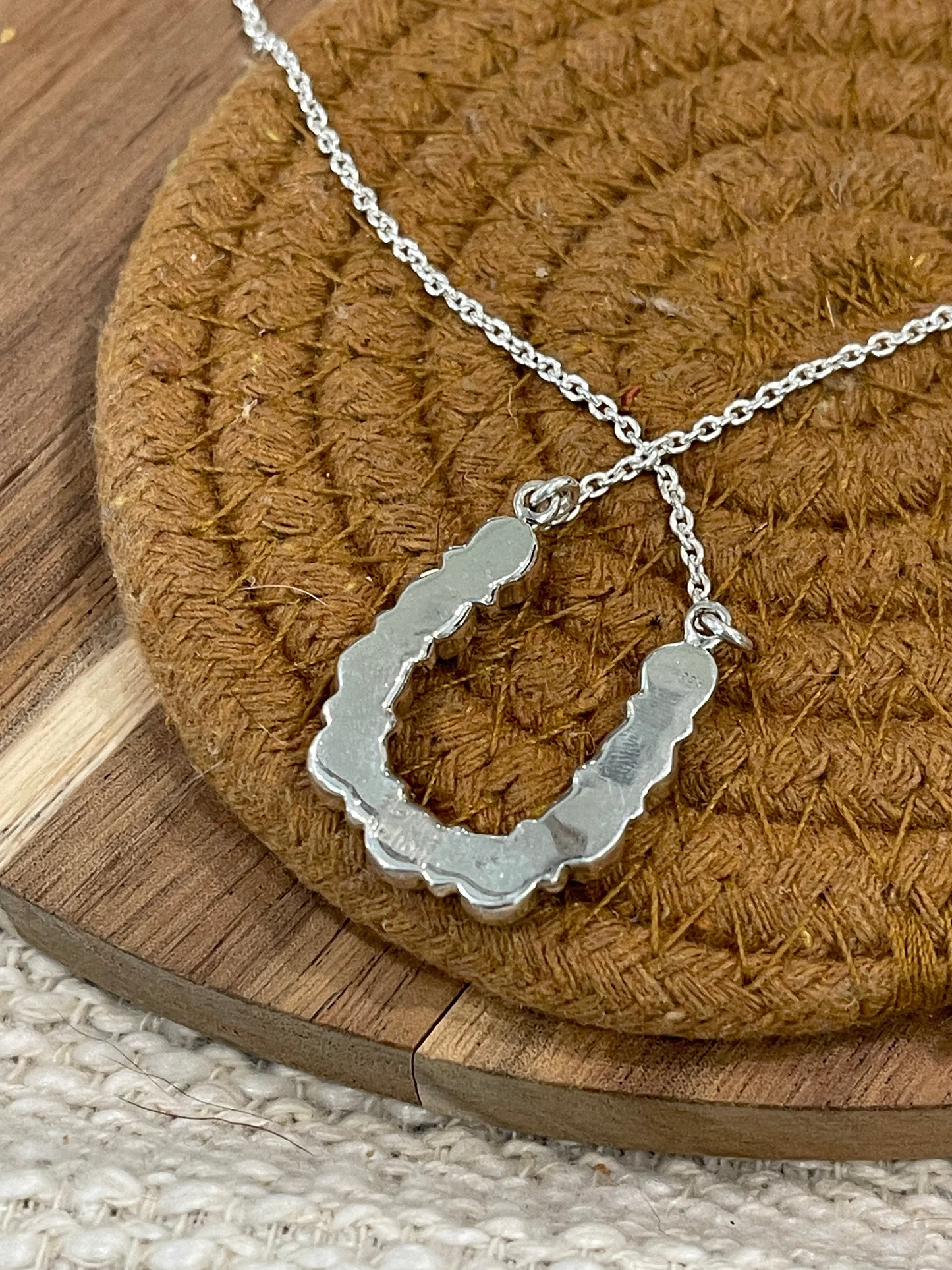 Handcrafted Sterling Silver & Wild Horse Horseshoe Necklace