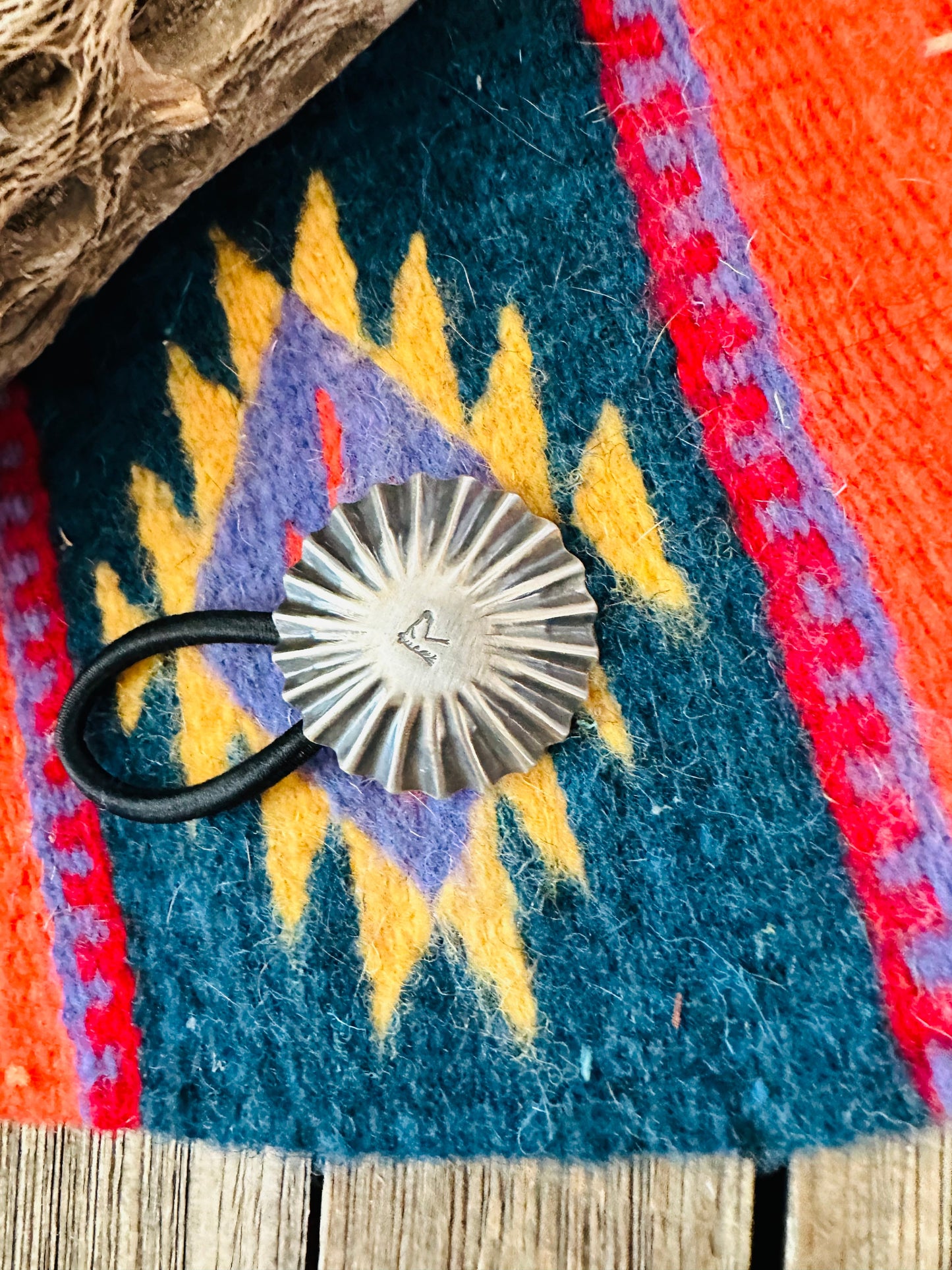Handcrafted Sterling Silver Hand Stamped Horse Hair Tie