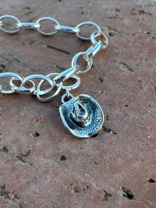 Handcrafted Sterling Silver Cowboy Hat Charm