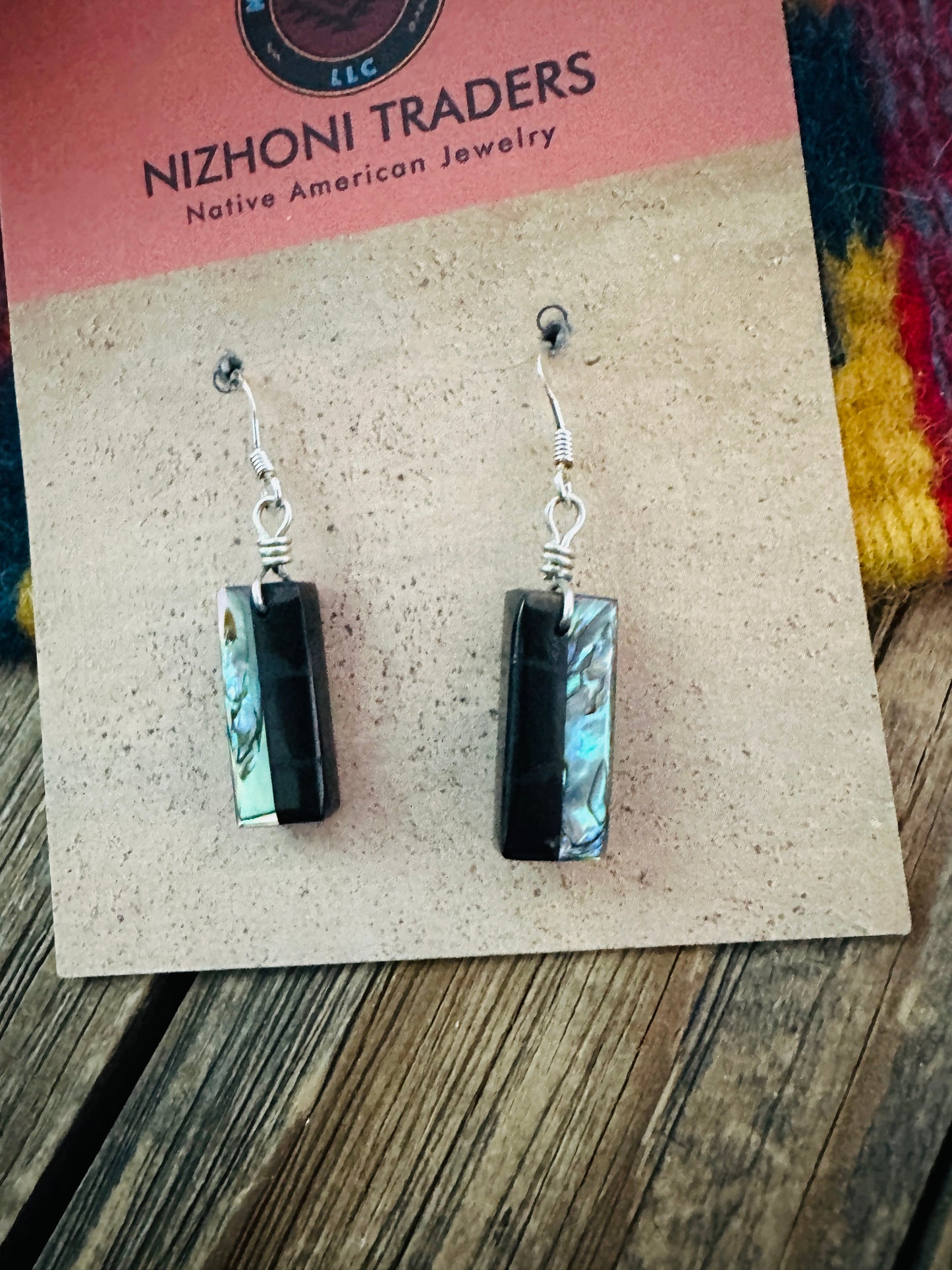 Handcrafted Multi Stone Inlay Slab Dangle Earrings