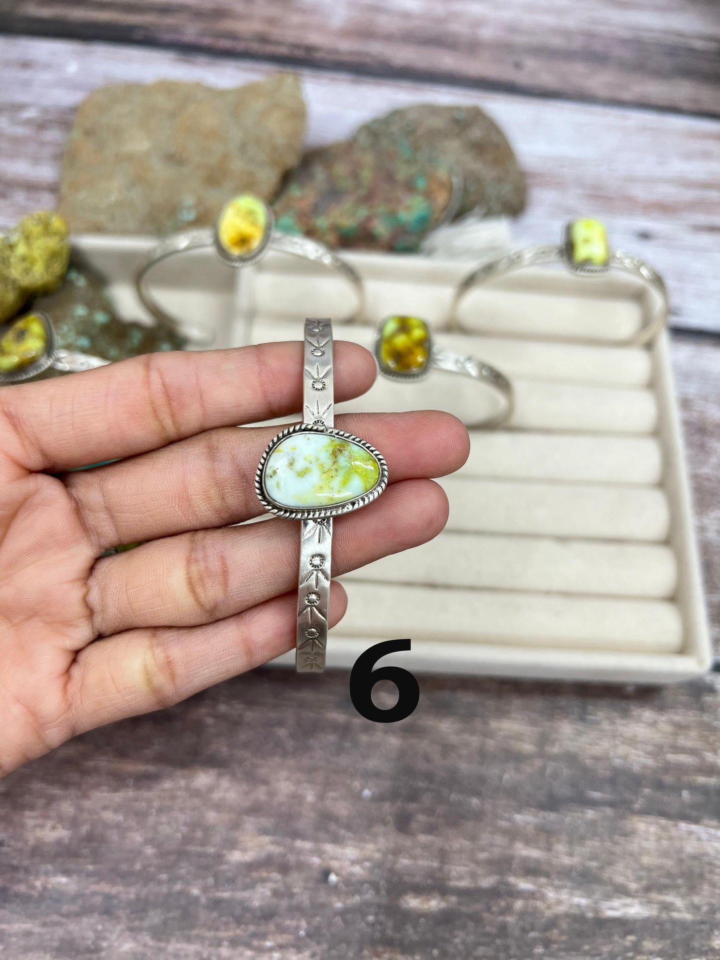 Handmade Sterling Silver Palomino Turquoise Cuff Bracelet with Signed Nizhoni