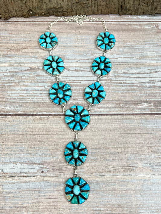 Handmade Sterling Silver Blue Bird Necklace with Signed Nizhoni